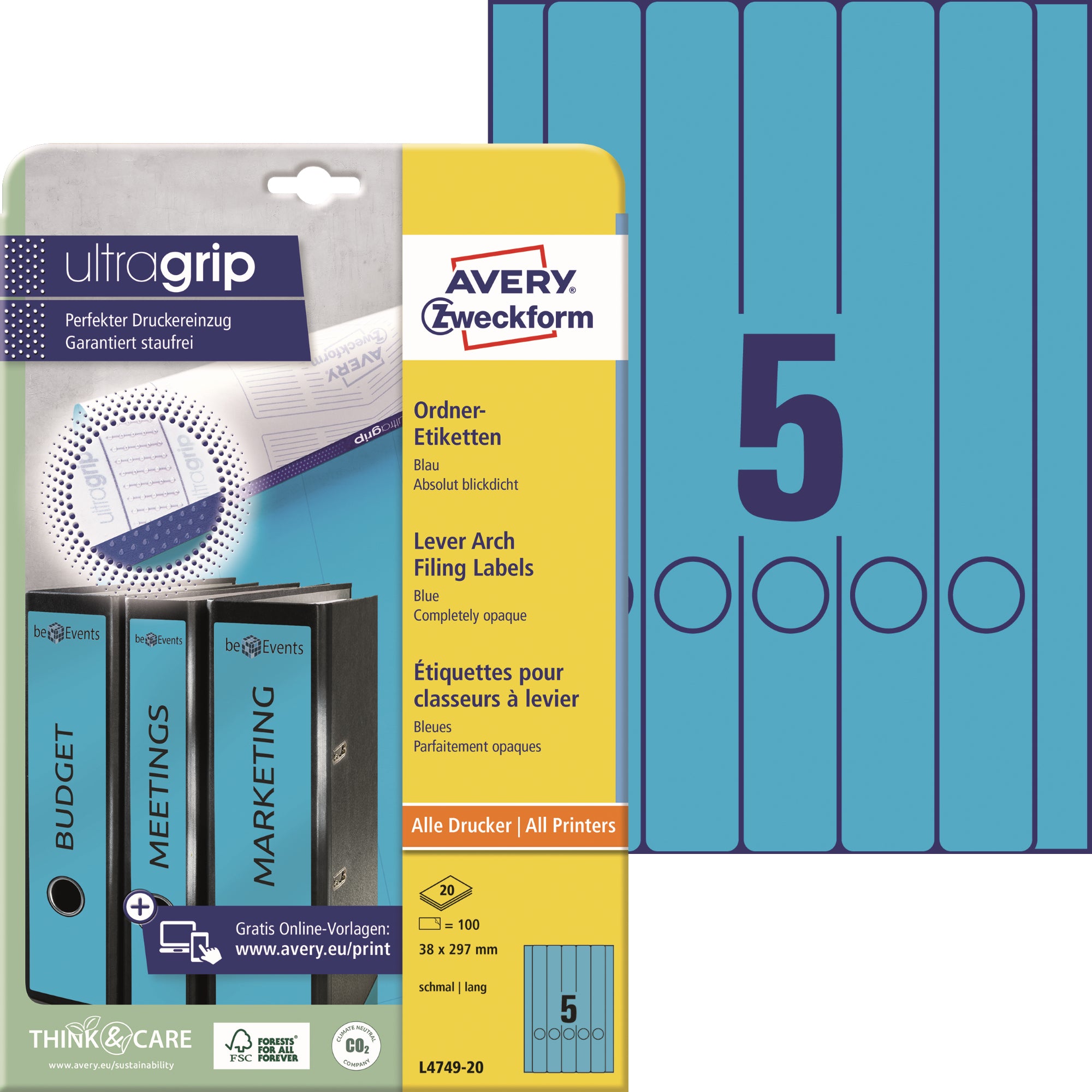 Avery Ordnerrückenetikett ultragrip