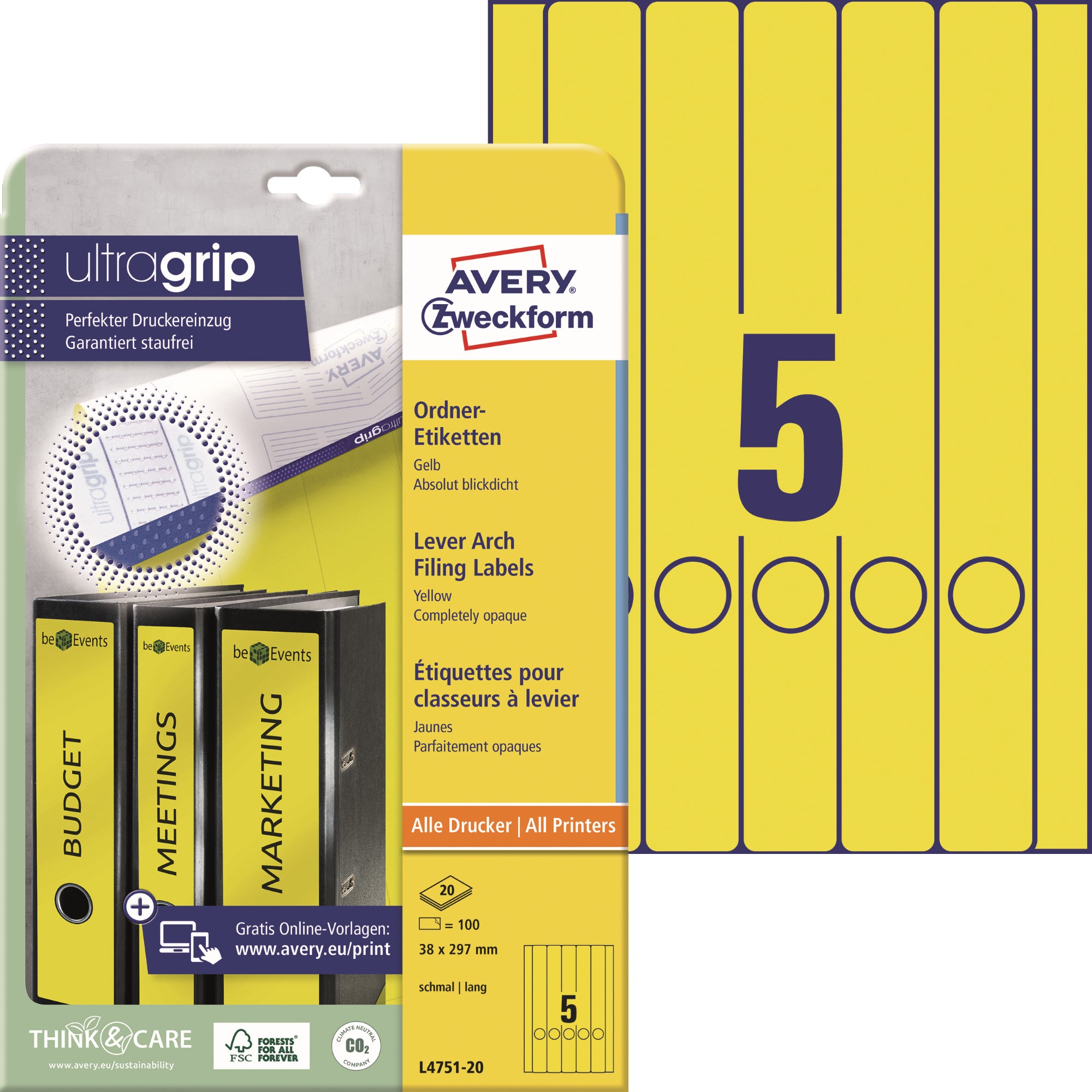 Avery Ordnerrückenetikett ultragrip