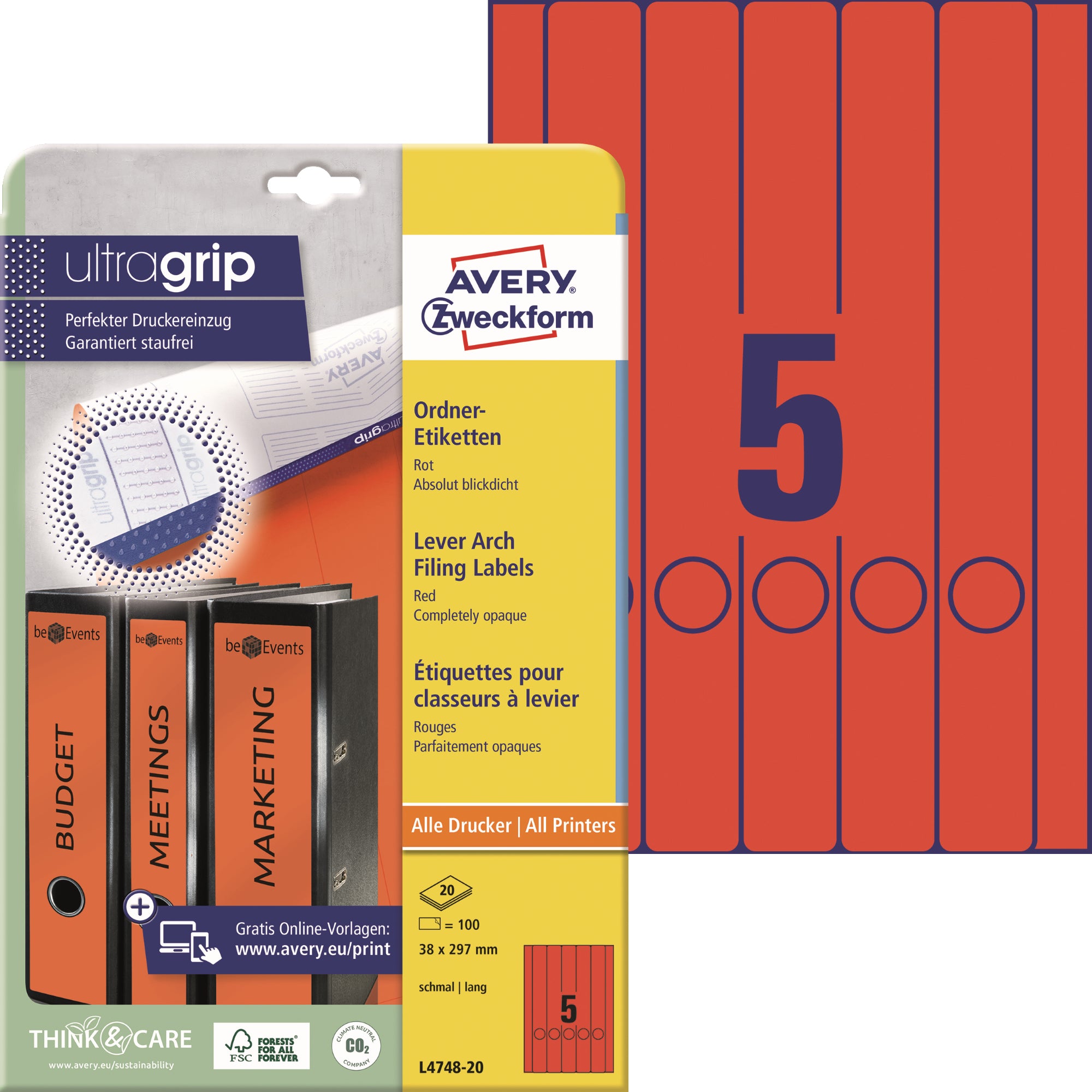 Avery Ordnerrückenetikett ultragrip