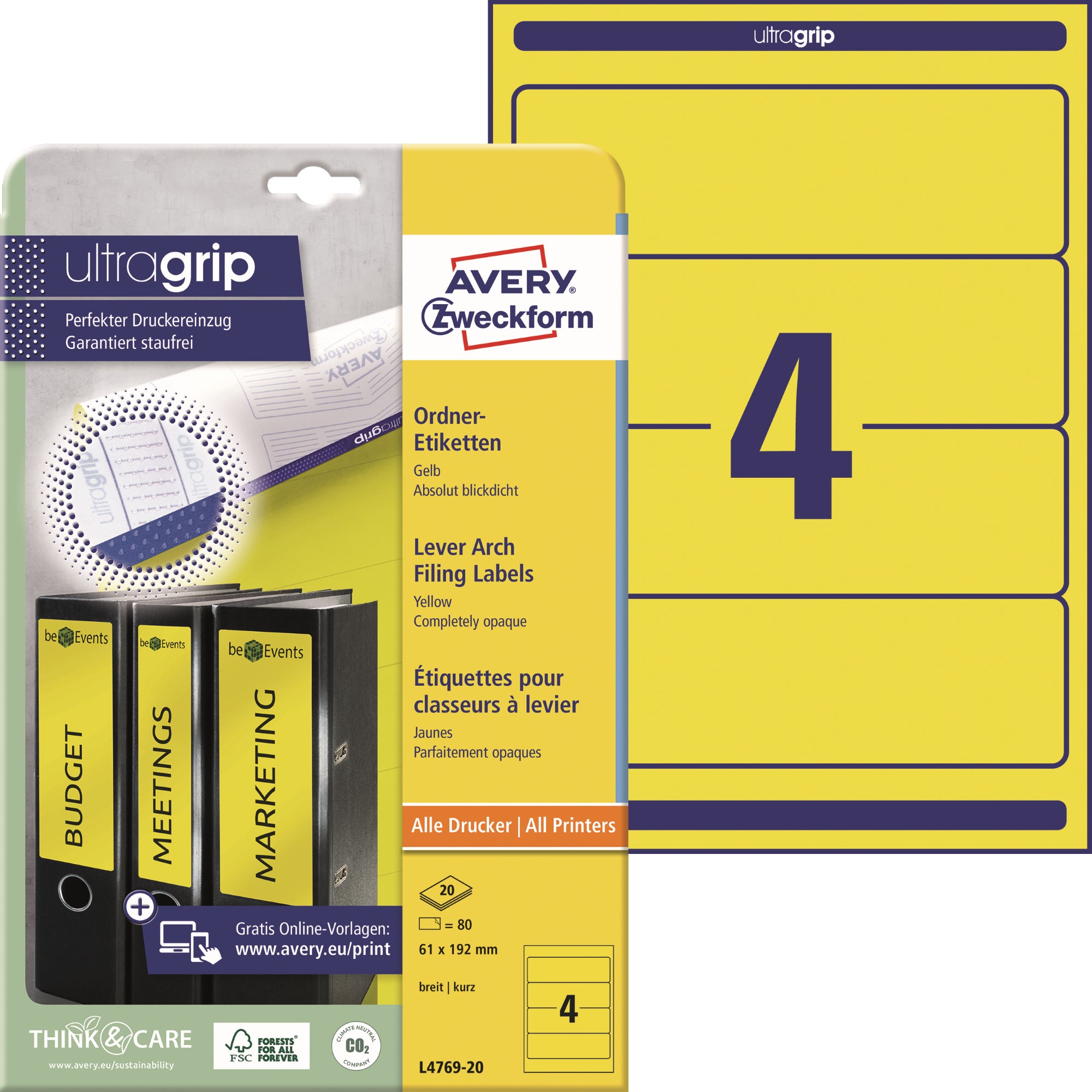 Avery Ordnerrückenetikett ultragrip