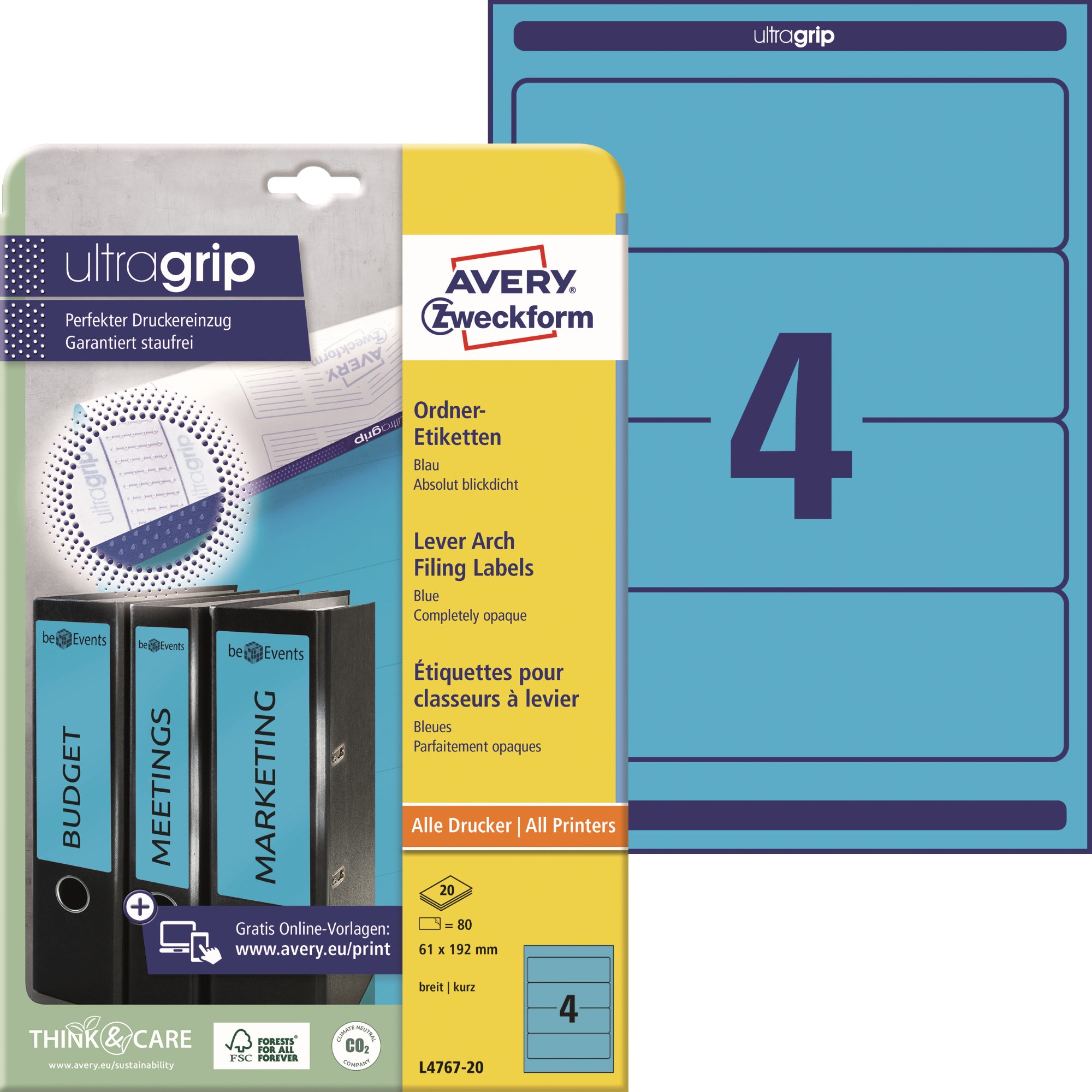 Avery Ordnerrückenetikett ultragrip