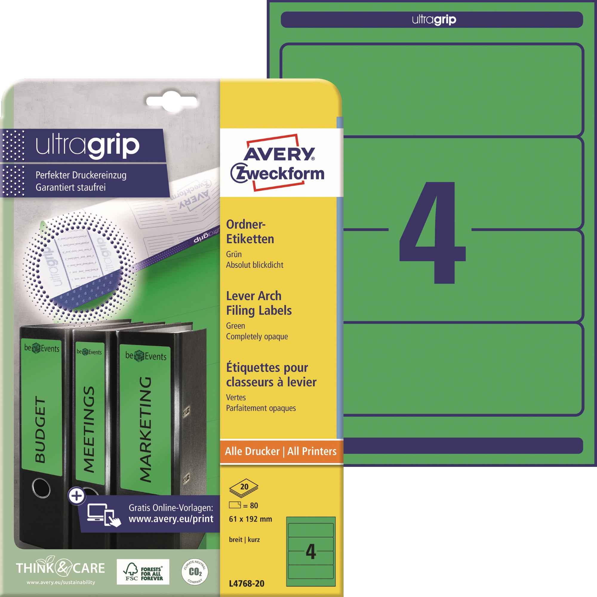 Avery Ordnerrückenetikett ultragrip