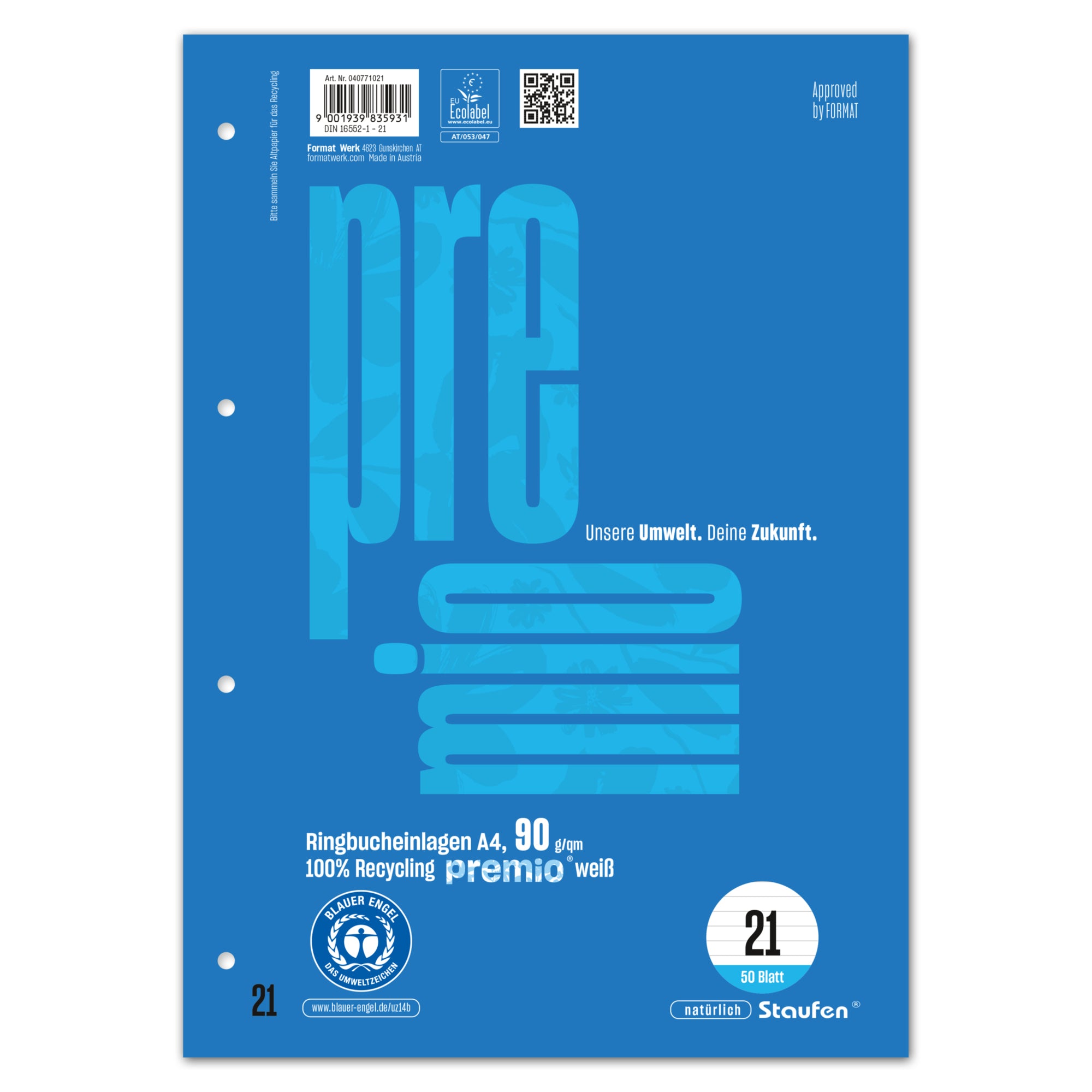 Staufen Ringbucheinlage Premio, DIN A4