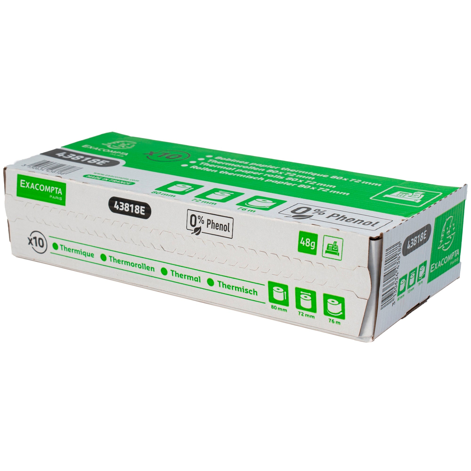 Exacompta Thermorolle 55g 80mmx76m 10 St.
