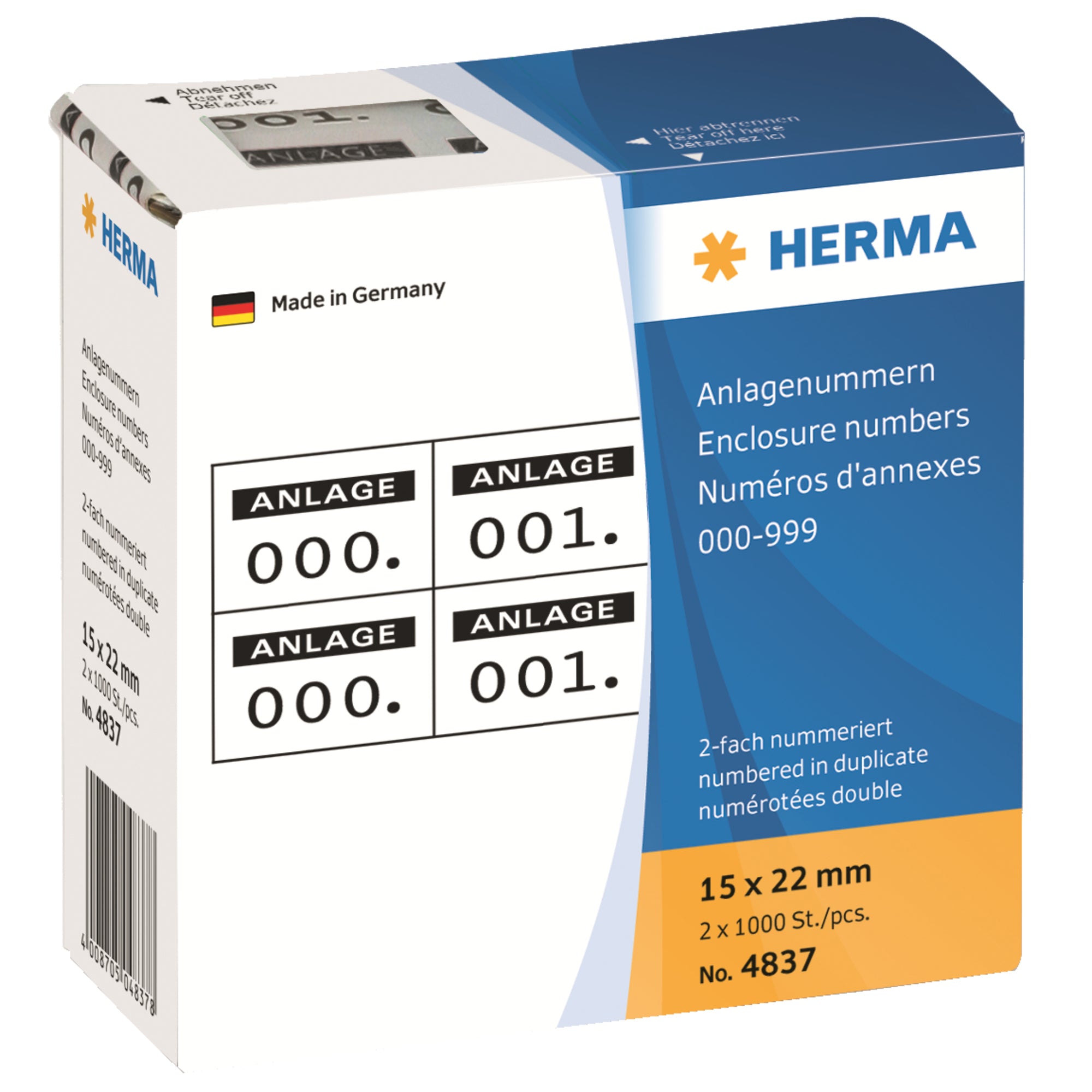Herma Nummernetikett