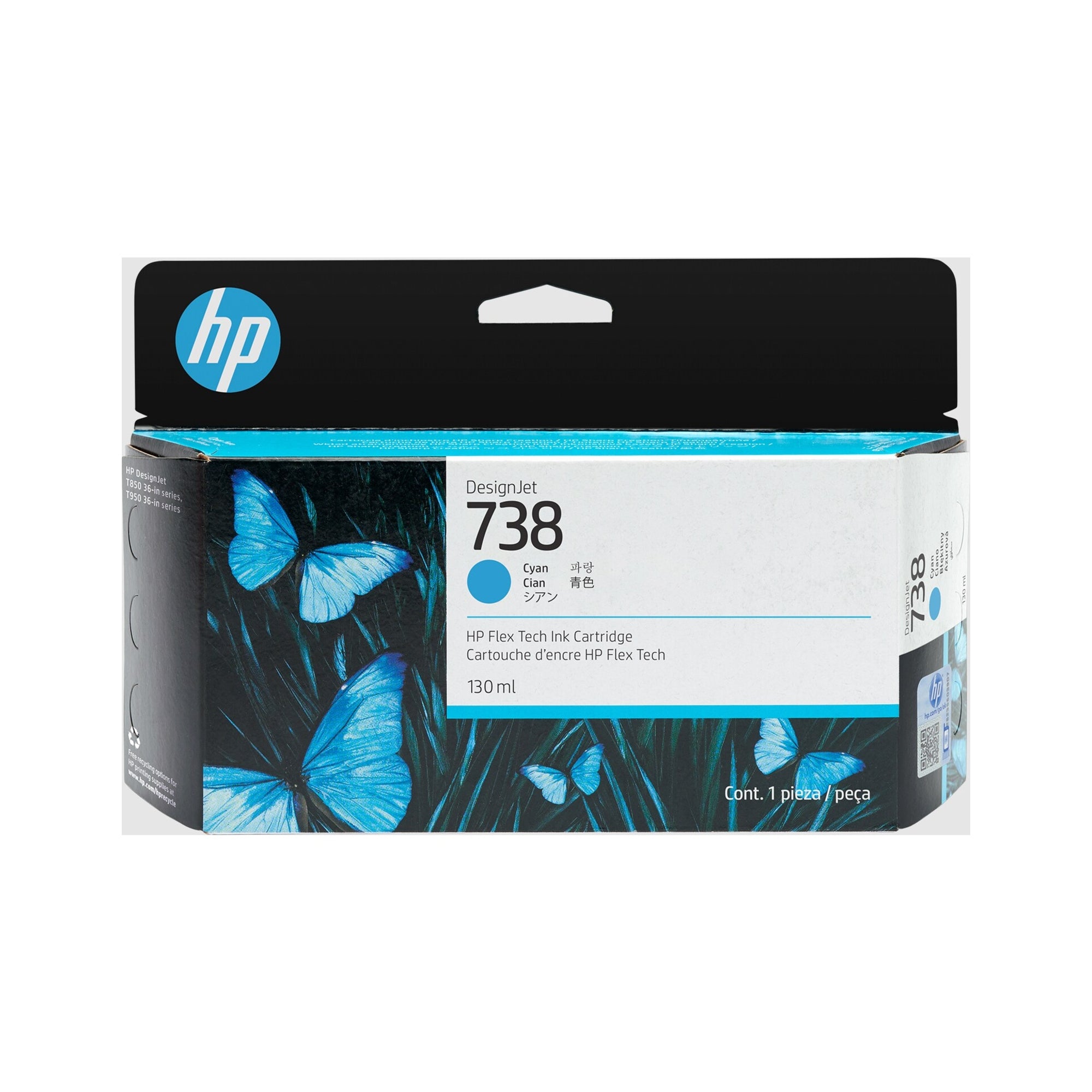 HP Tintenpatrone 738 130ml cyan