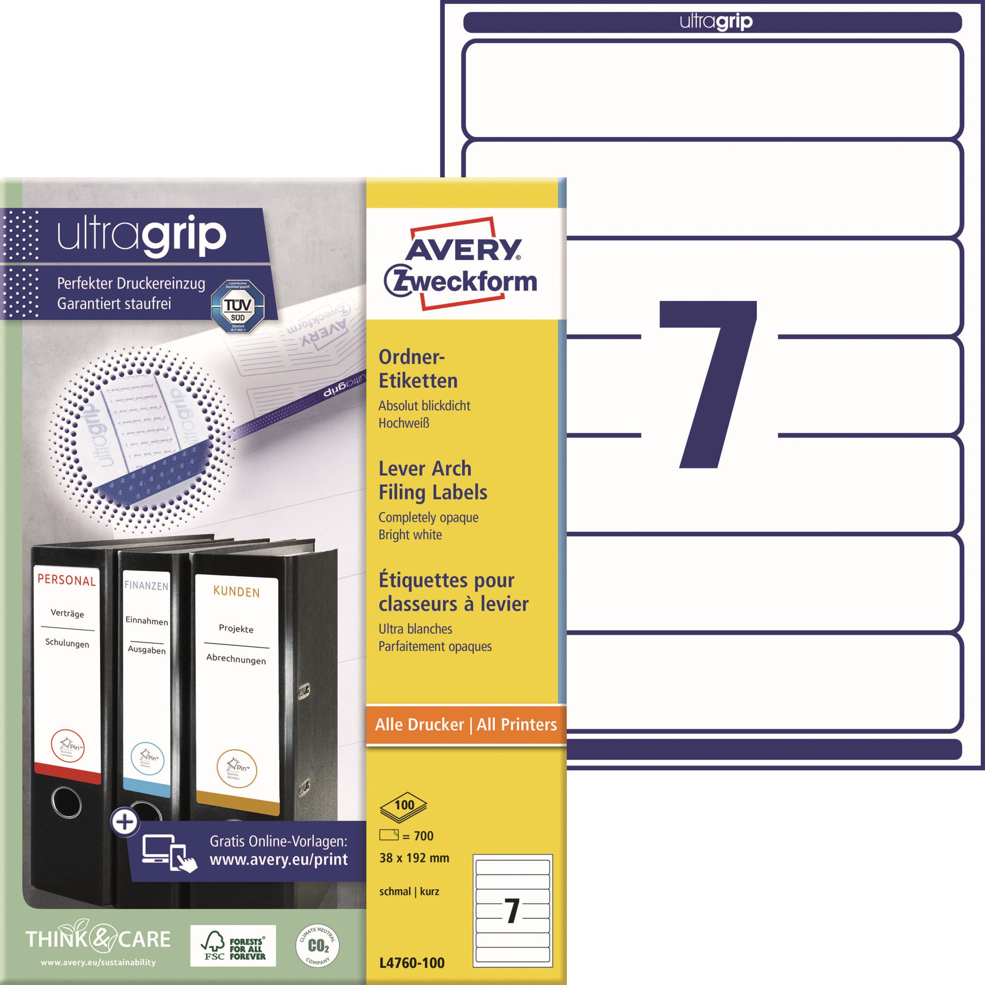 Avery Ordnerrückenetikett ultragrip