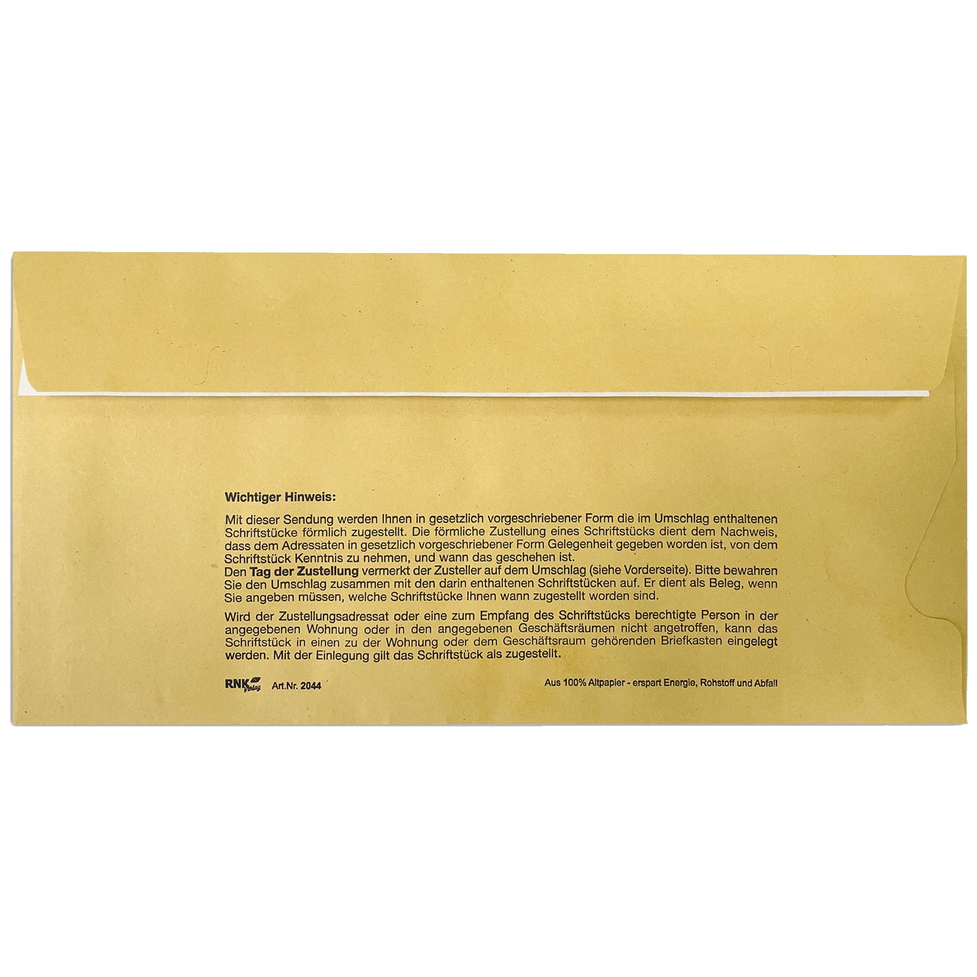 RNK Zustellungsumschlag, DIN lang