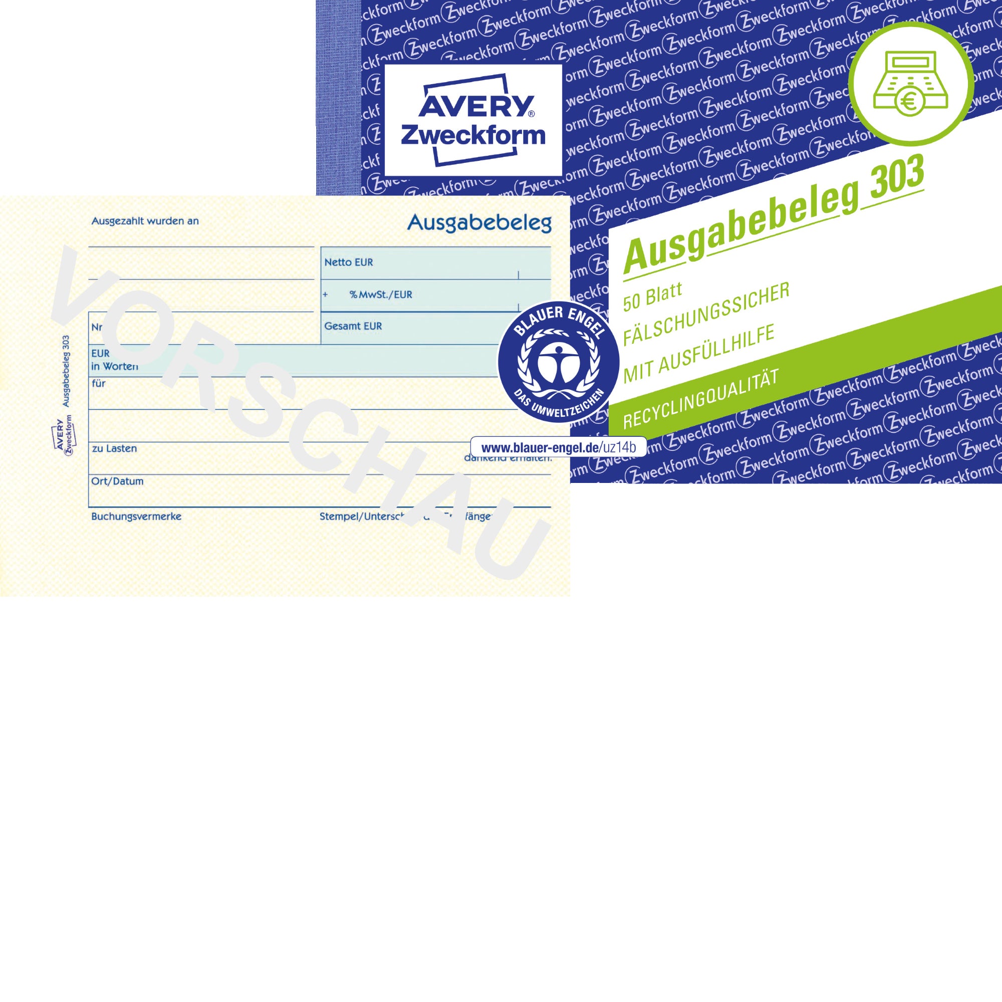 Avery Ausgabebeleg 303