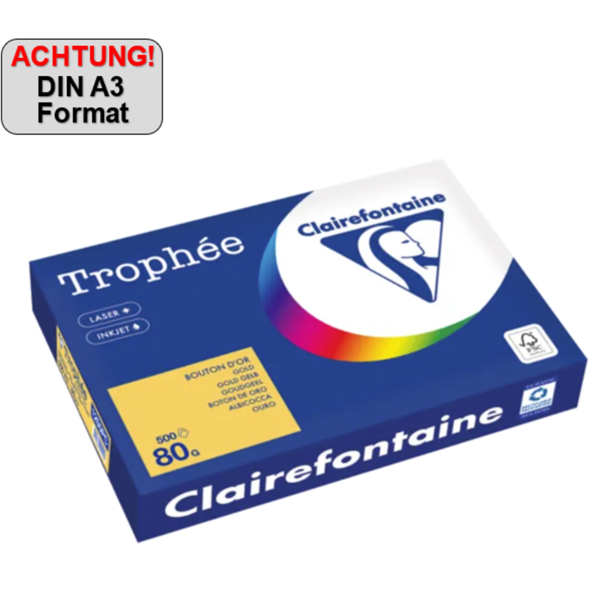 Clairefontaine Kopierpapier Trophée Color, DIN A3