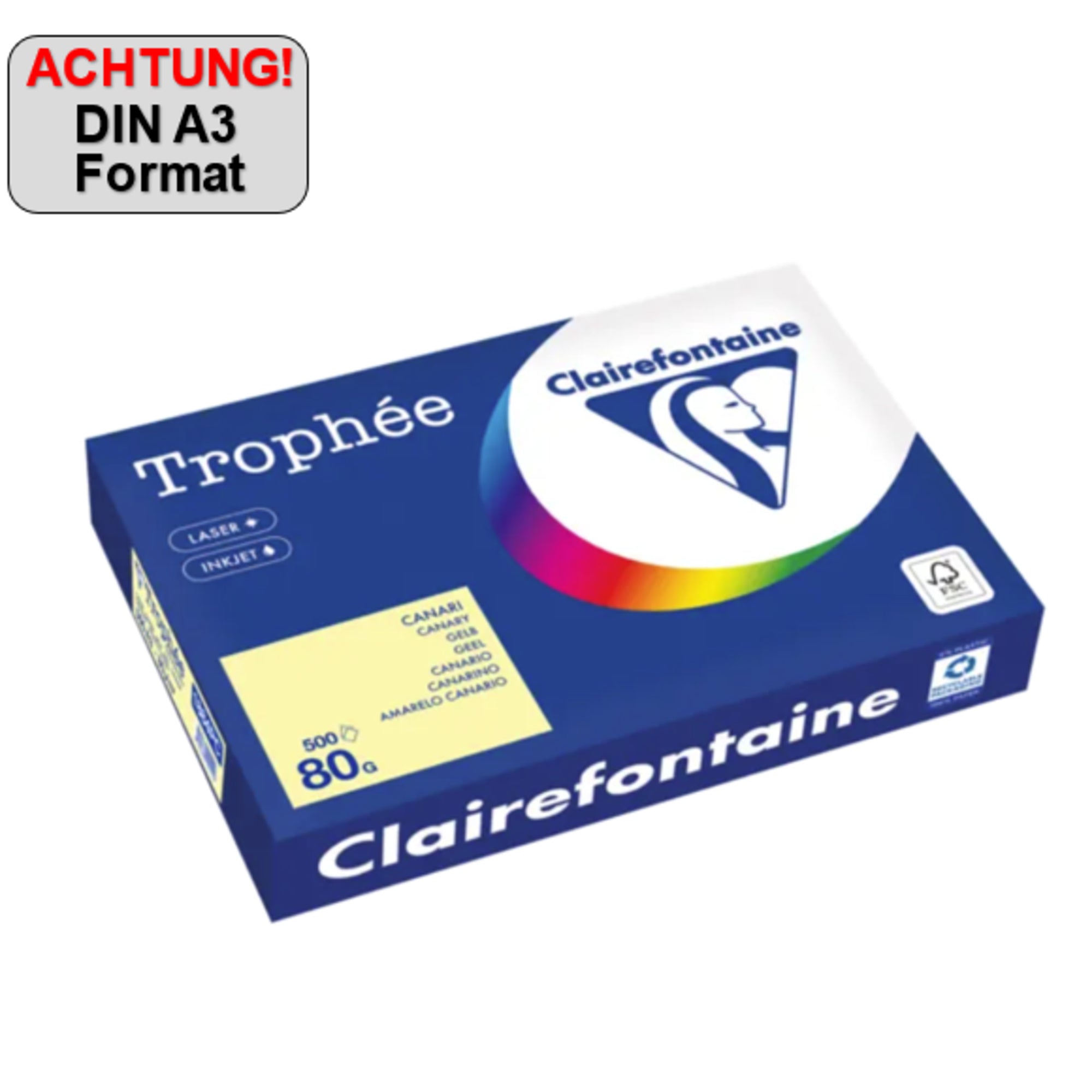 Clairefontaine Kopierpapier Trophée Color, DIN A3