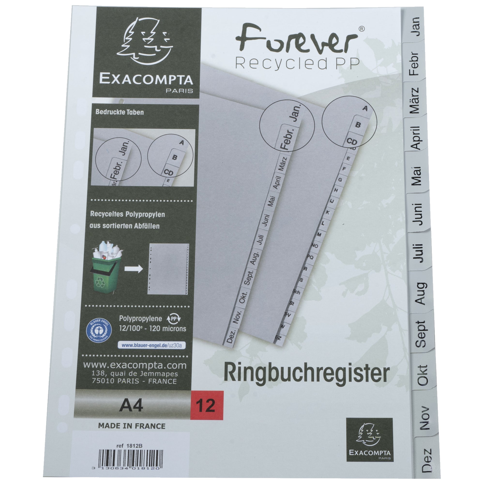 Exacompta Monatsregister Forever®, DIN A4