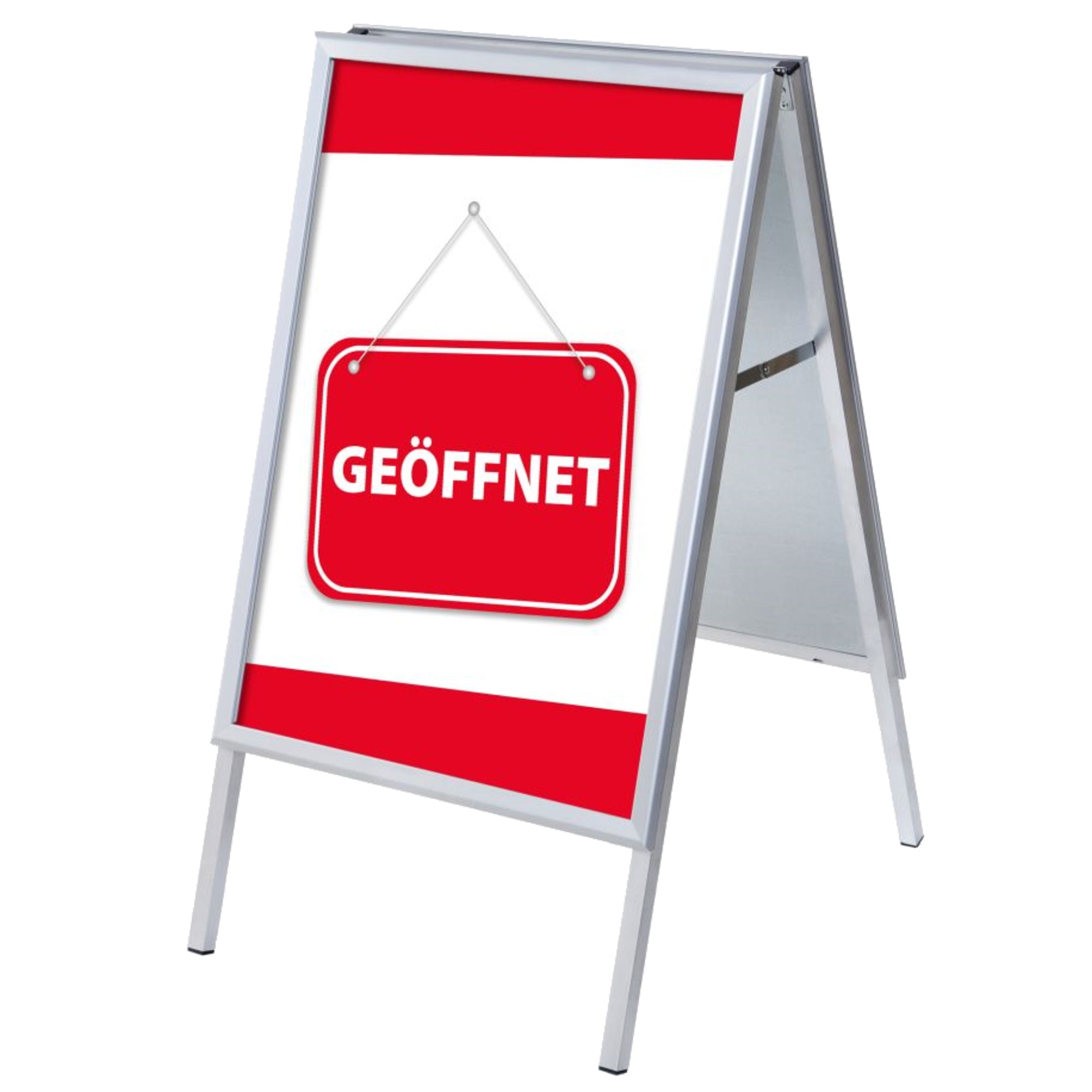 Showdown Kundenstopper A1 Set Geöffnet rt deutsch