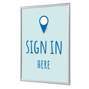 Showdown Klapprahmen Hier Anmelden A4 englisch bl, DIN A4