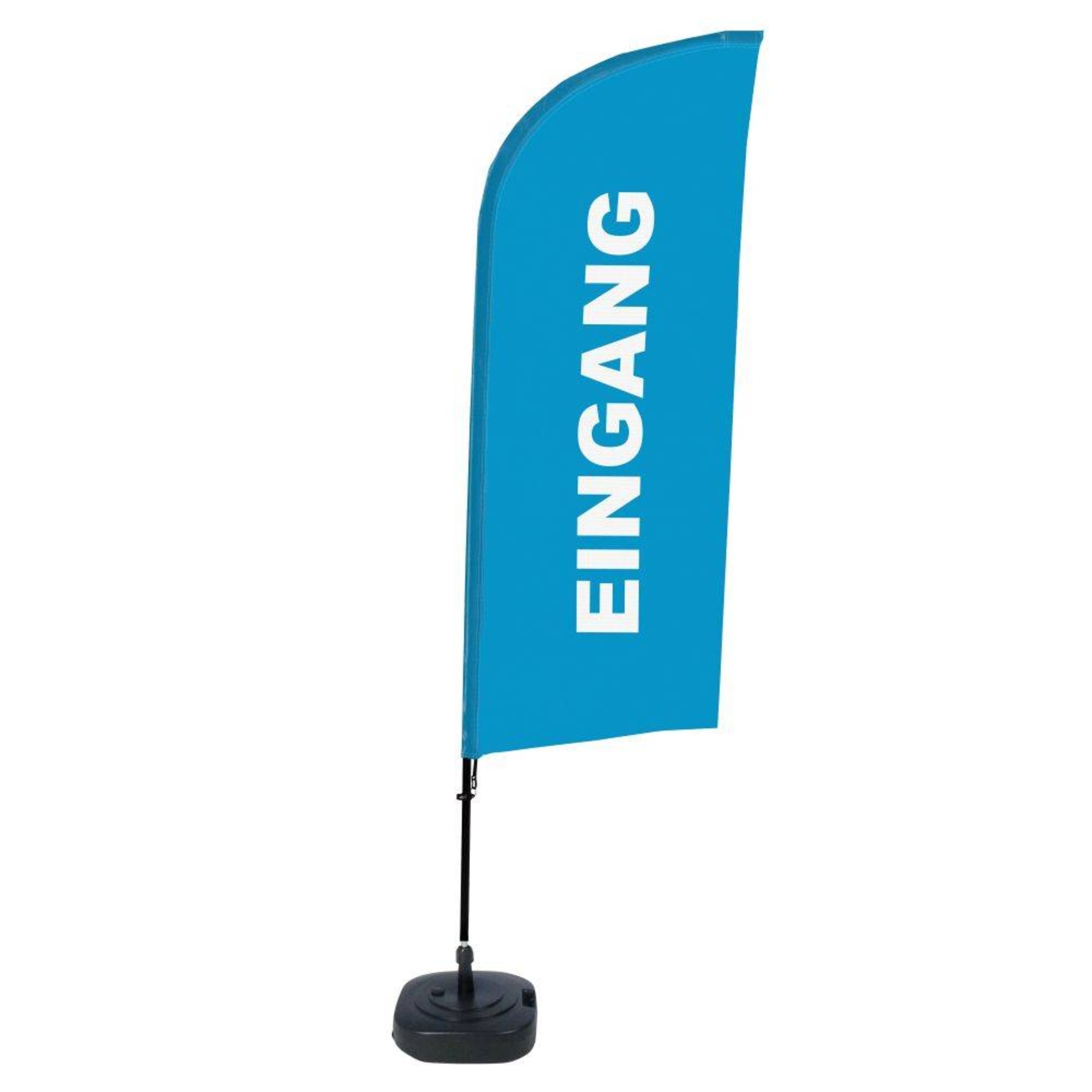 Showdown Beachflag Eingang bl deutsch