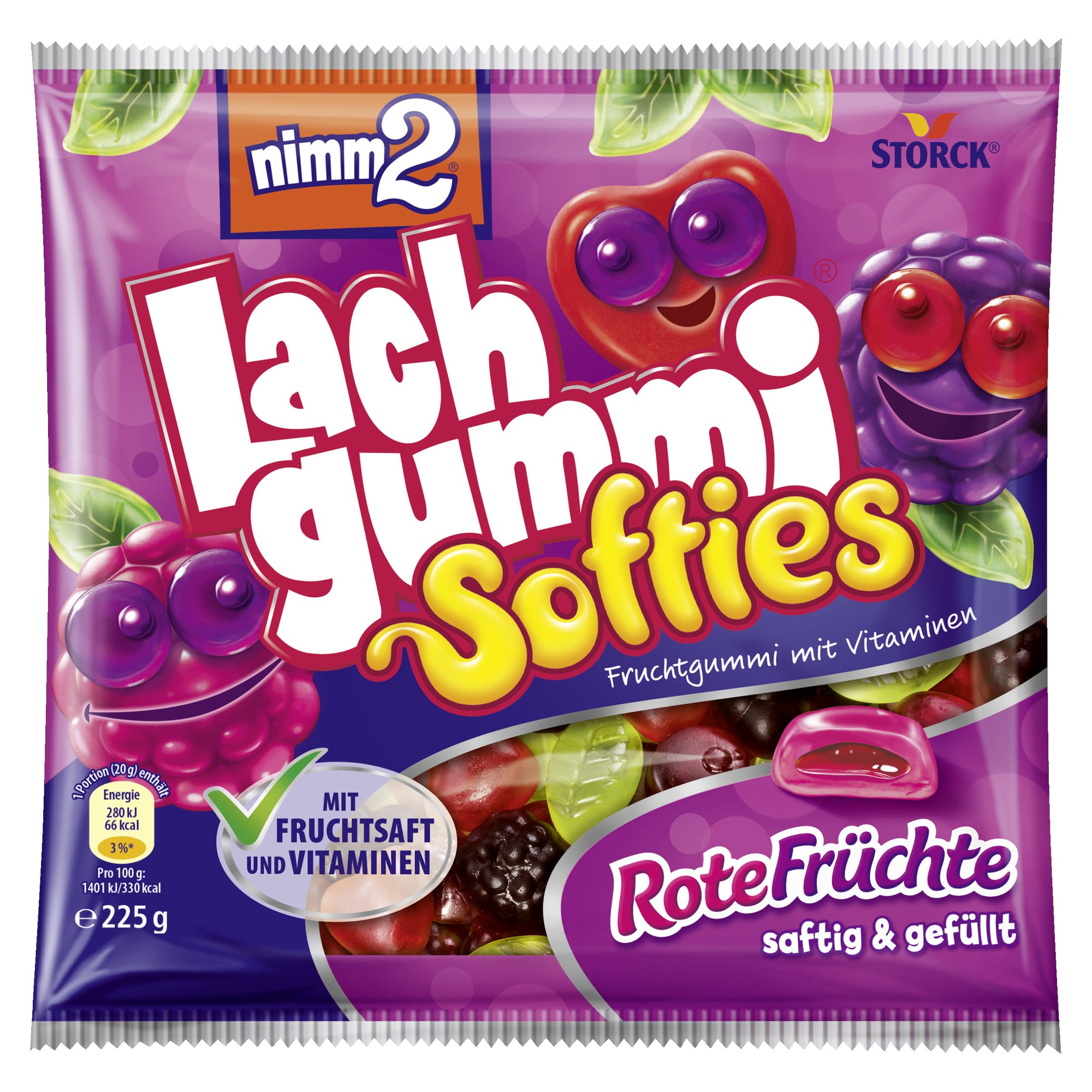nimm2 Fruchtgummi Lachgummi Softies Rote Früchte