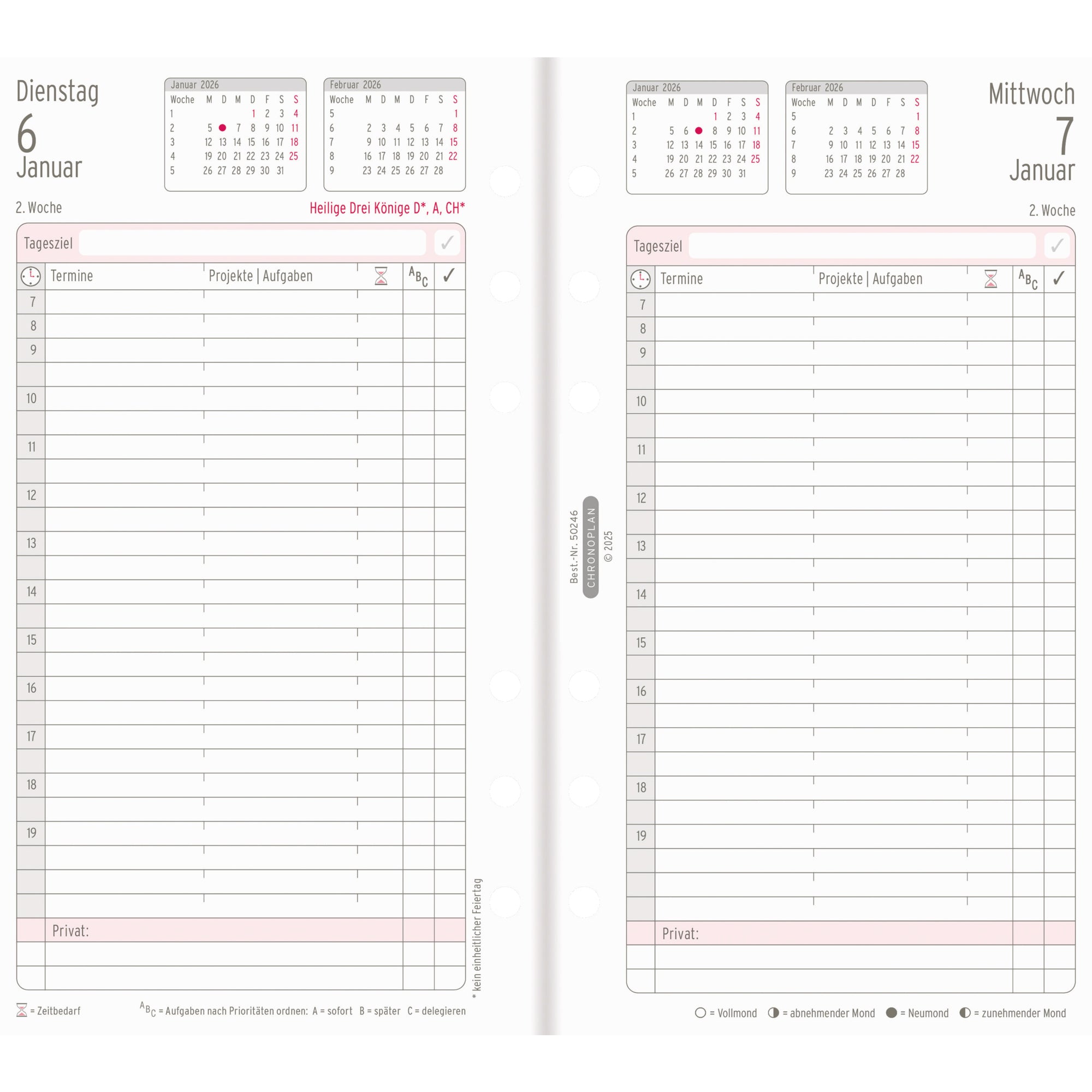 Chronoplan Einlage Kalender
