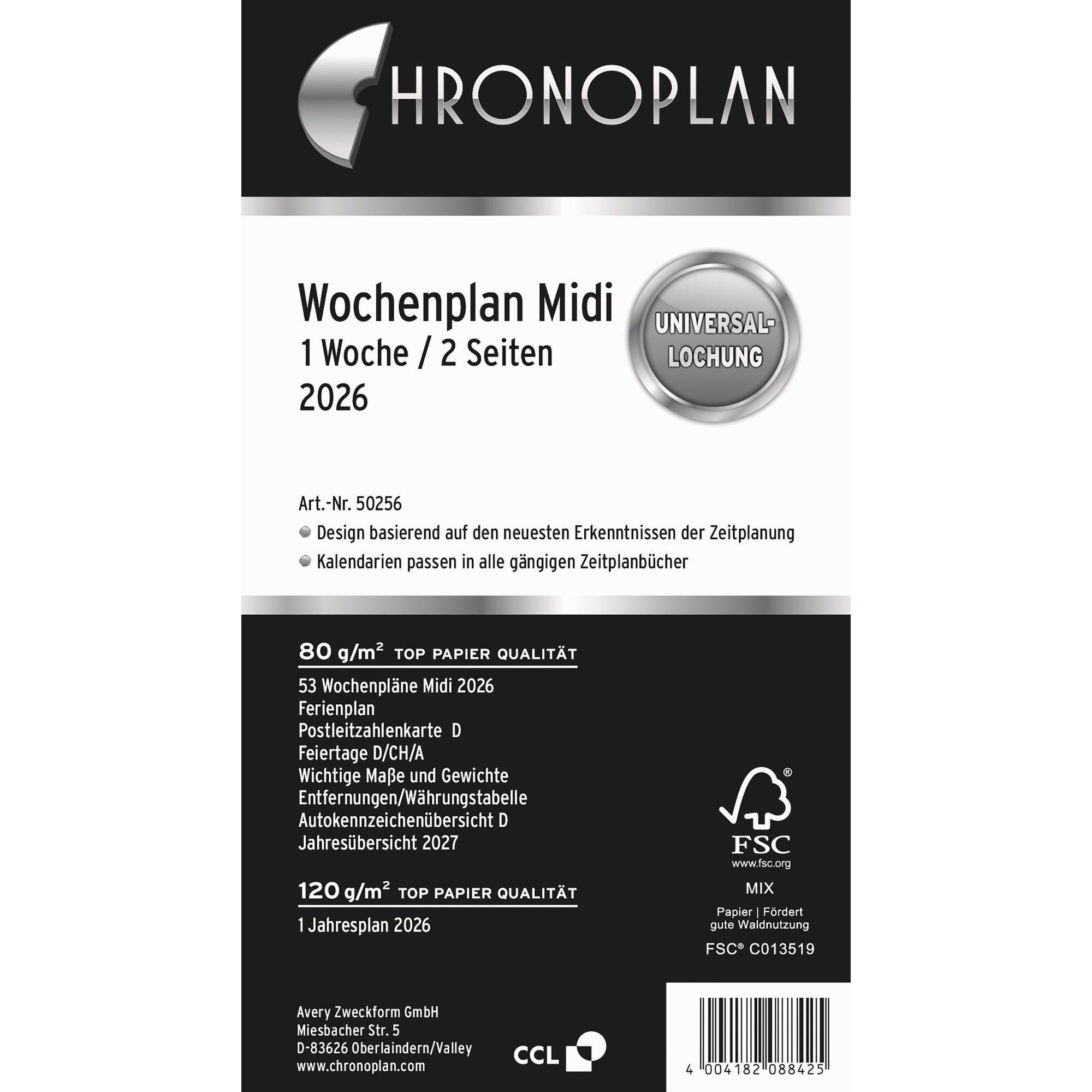 Chronoplan Einlage Kalender