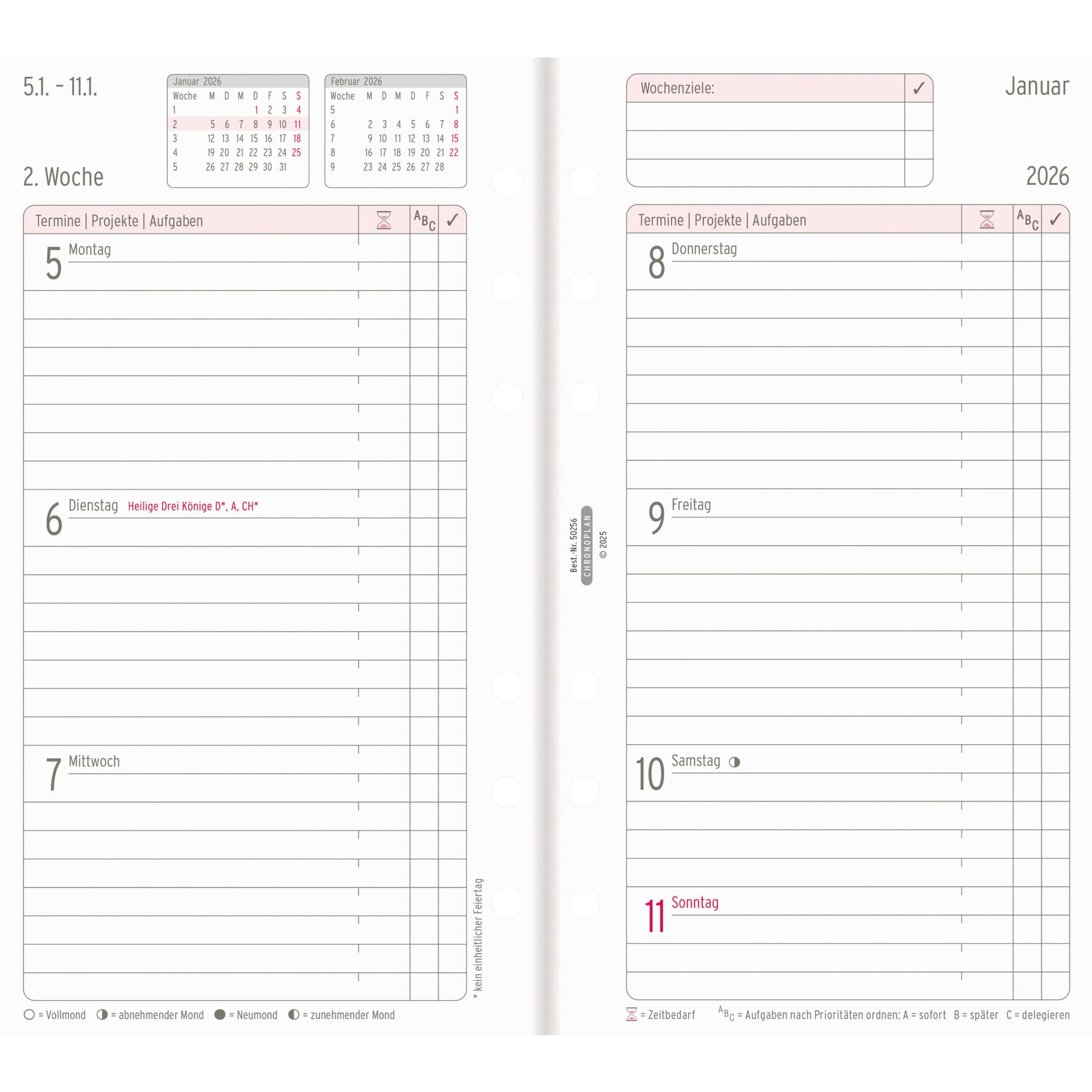 Chronoplan Einlage Kalender