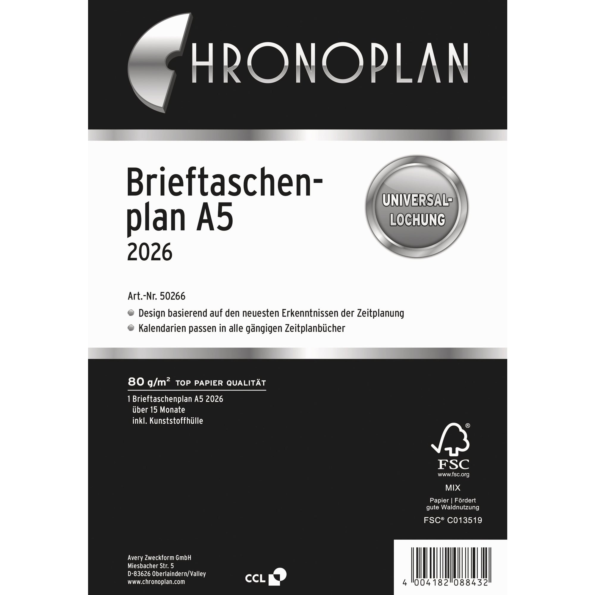 Chronoplan Einlage Kalender, DIN A5