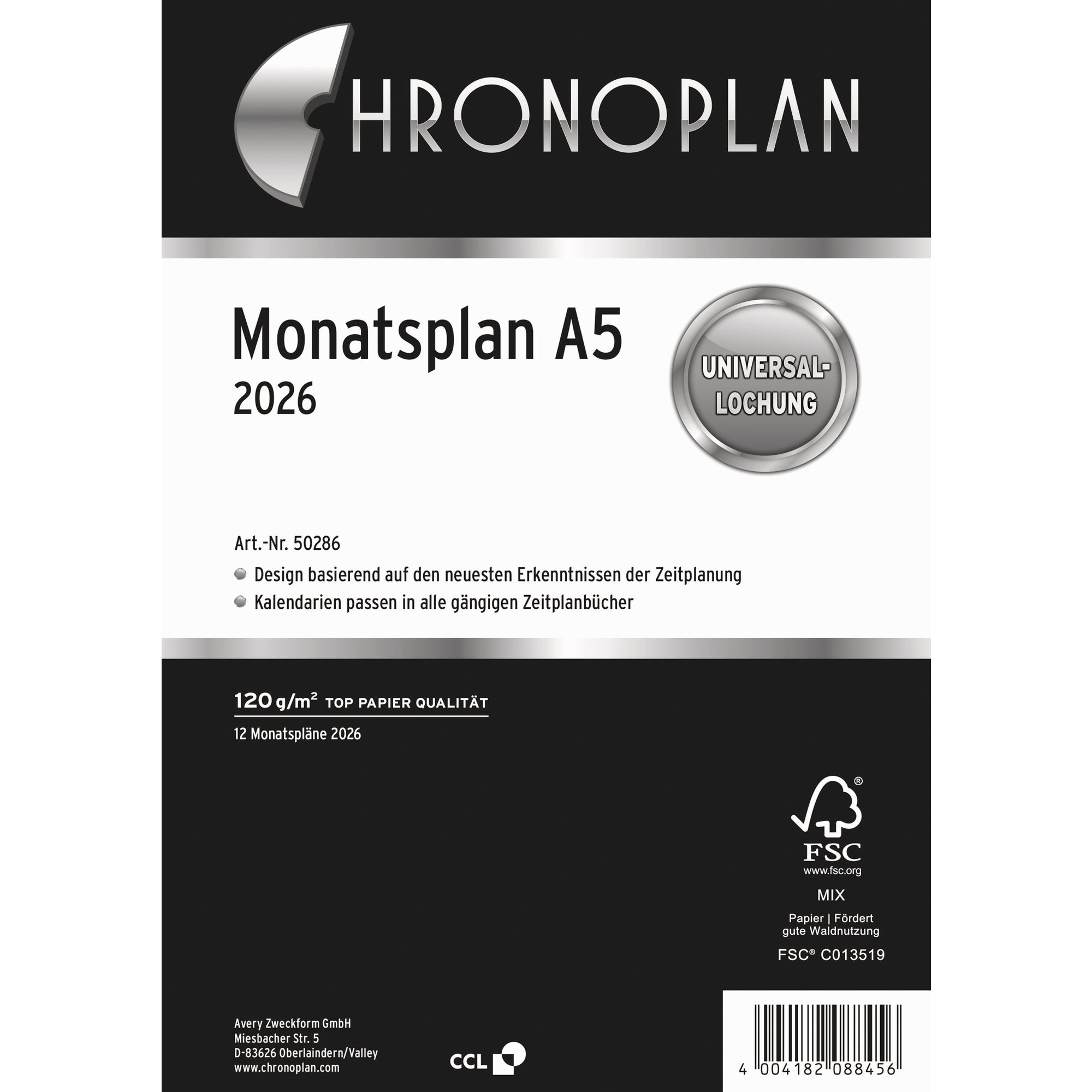 Chronoplan Einlage Kalender, DIN A5
