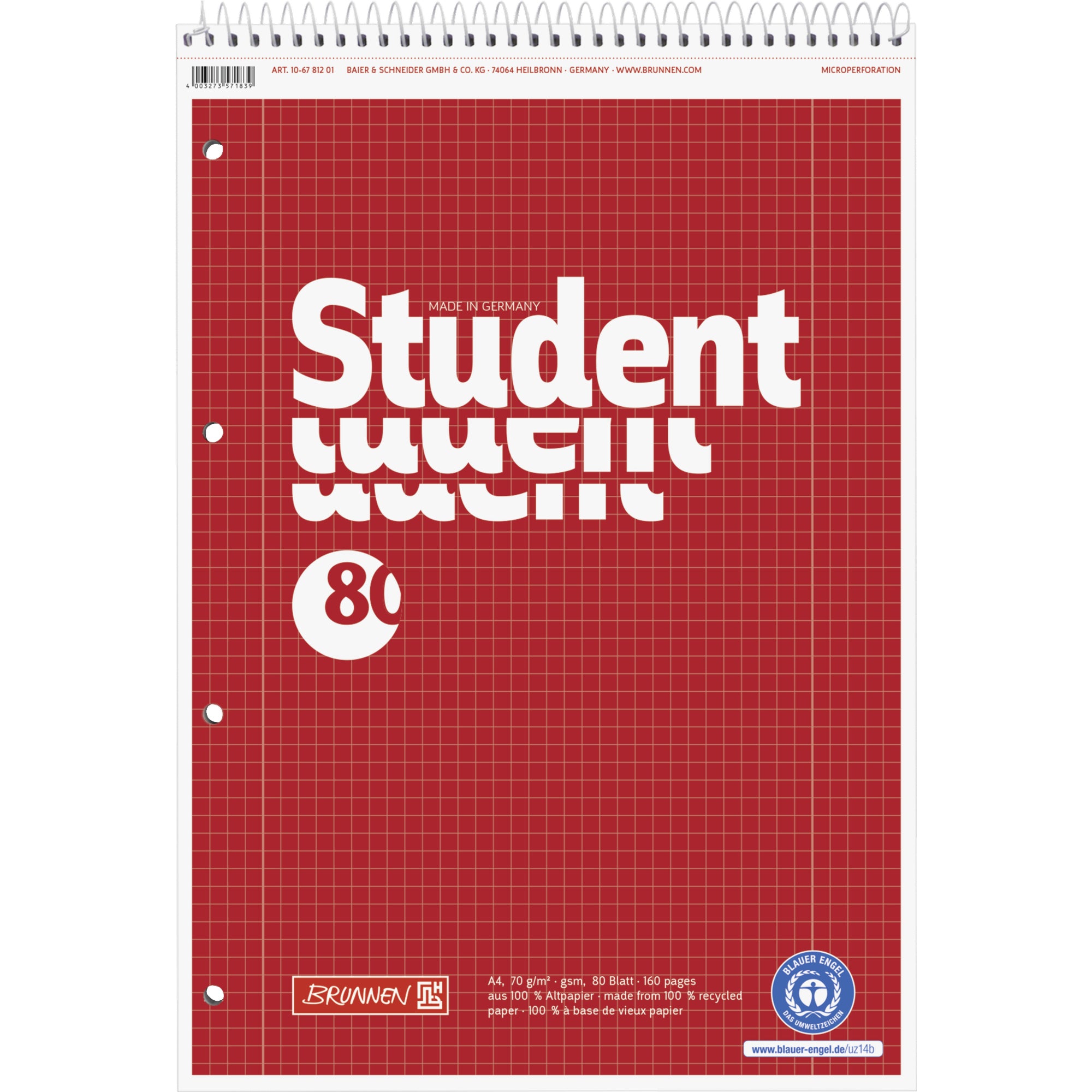 Brunnen Notizblock Student Recycling