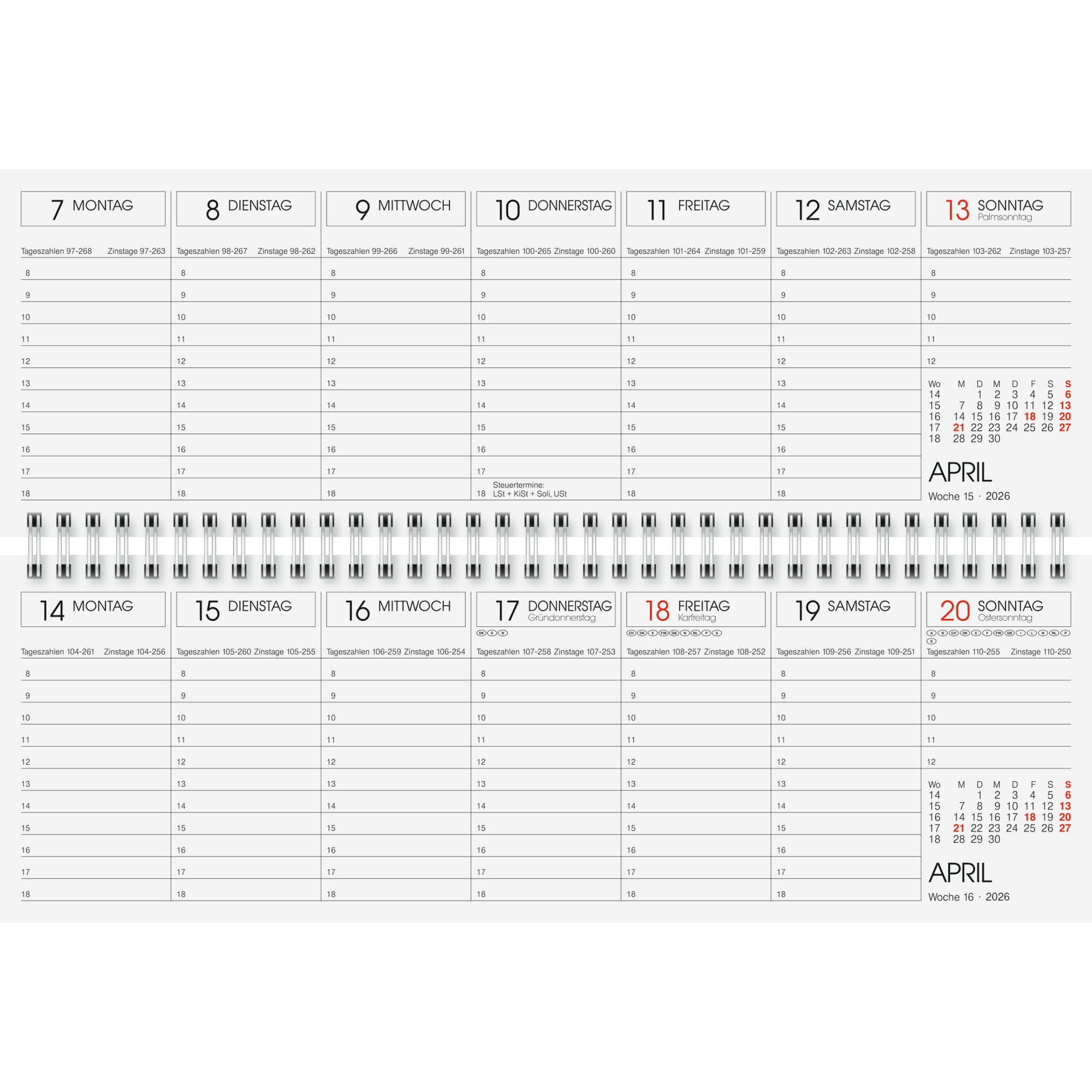 Glocken Querkalender