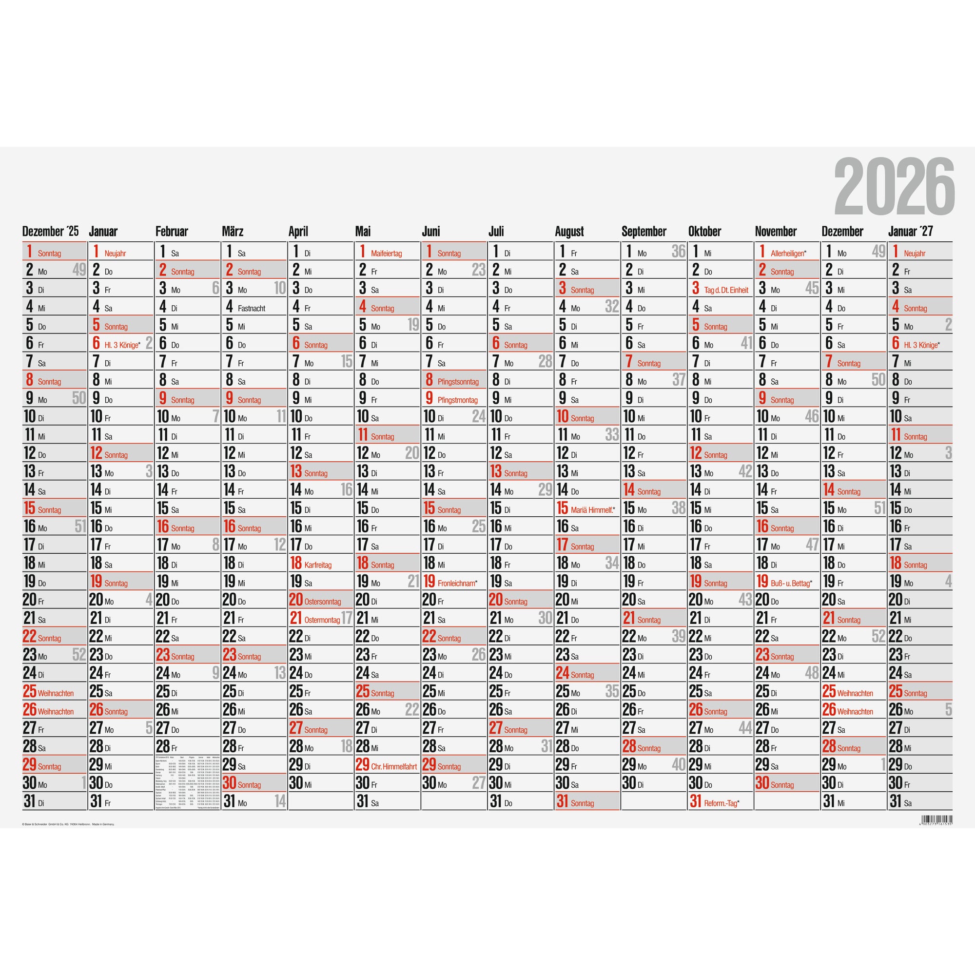 Glocken Plakatkalender