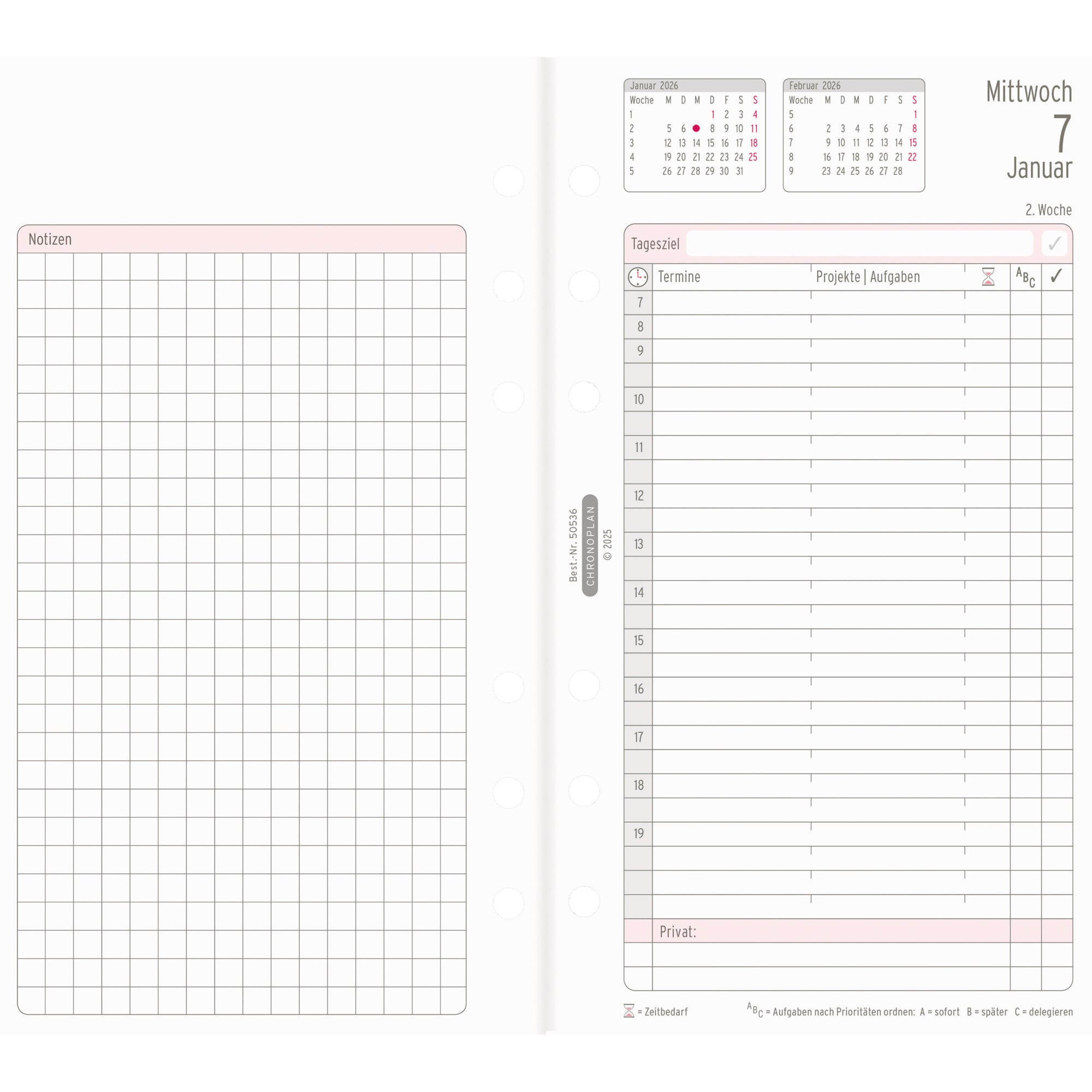 Chronoplan Einlage Kalender