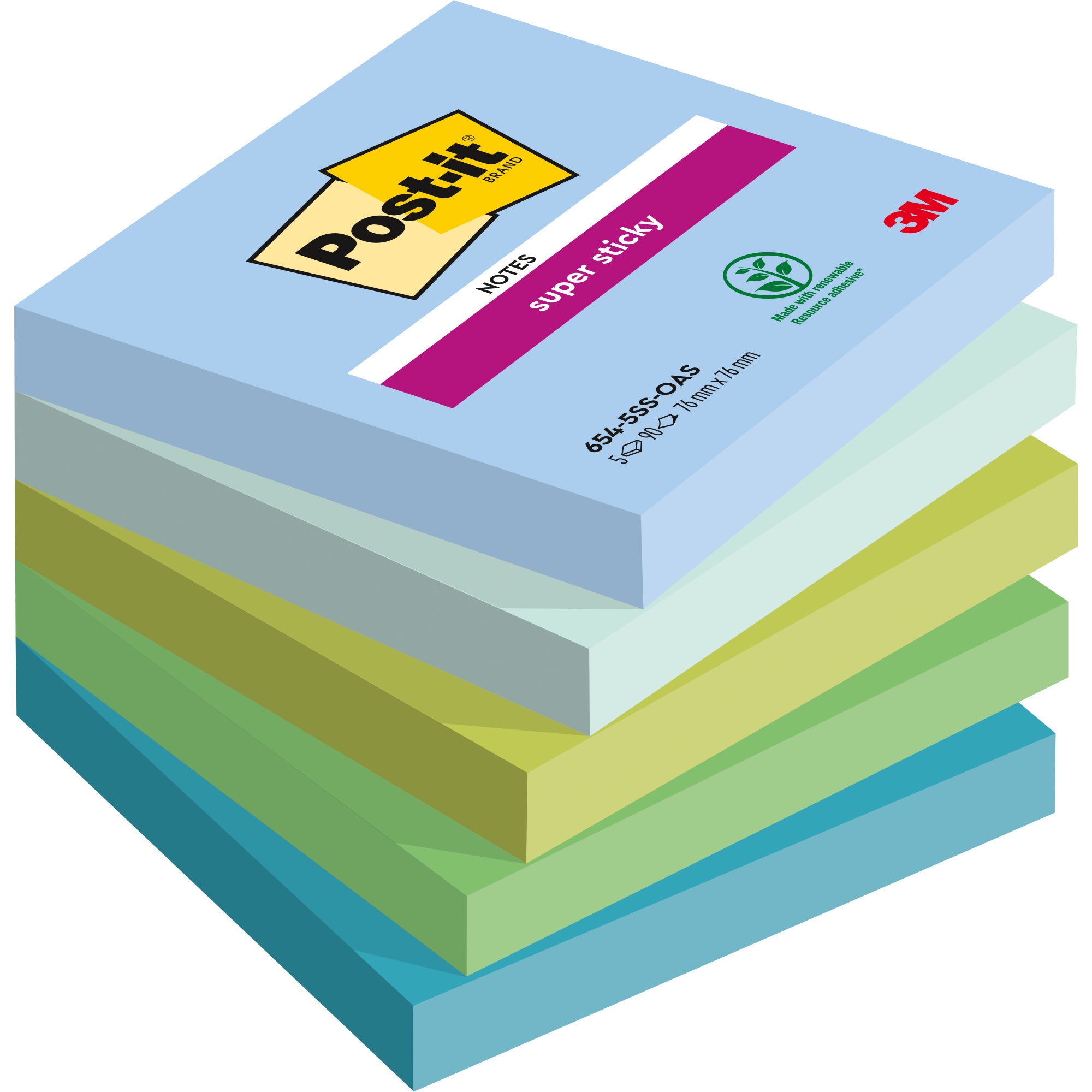 Post-it Haftnotiz Super Sticky Notes Oasis Collection