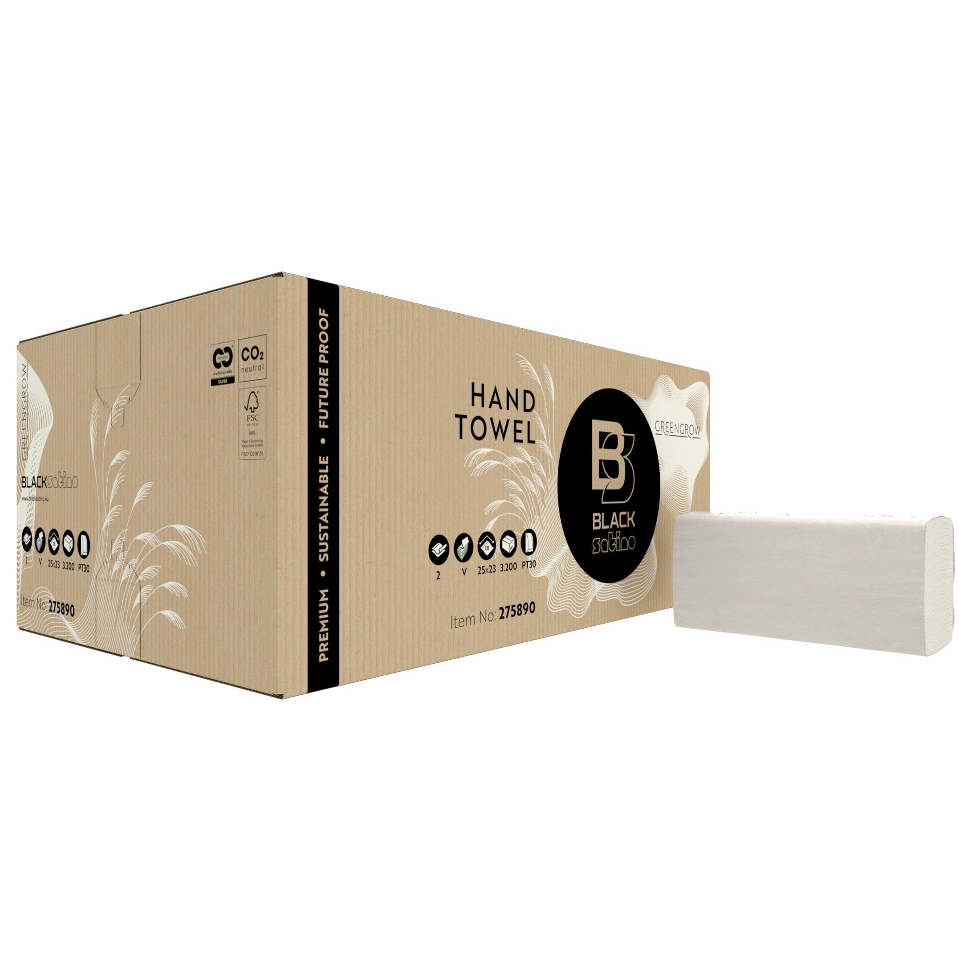 BlackSatino Papierhandtücher GreenGrow