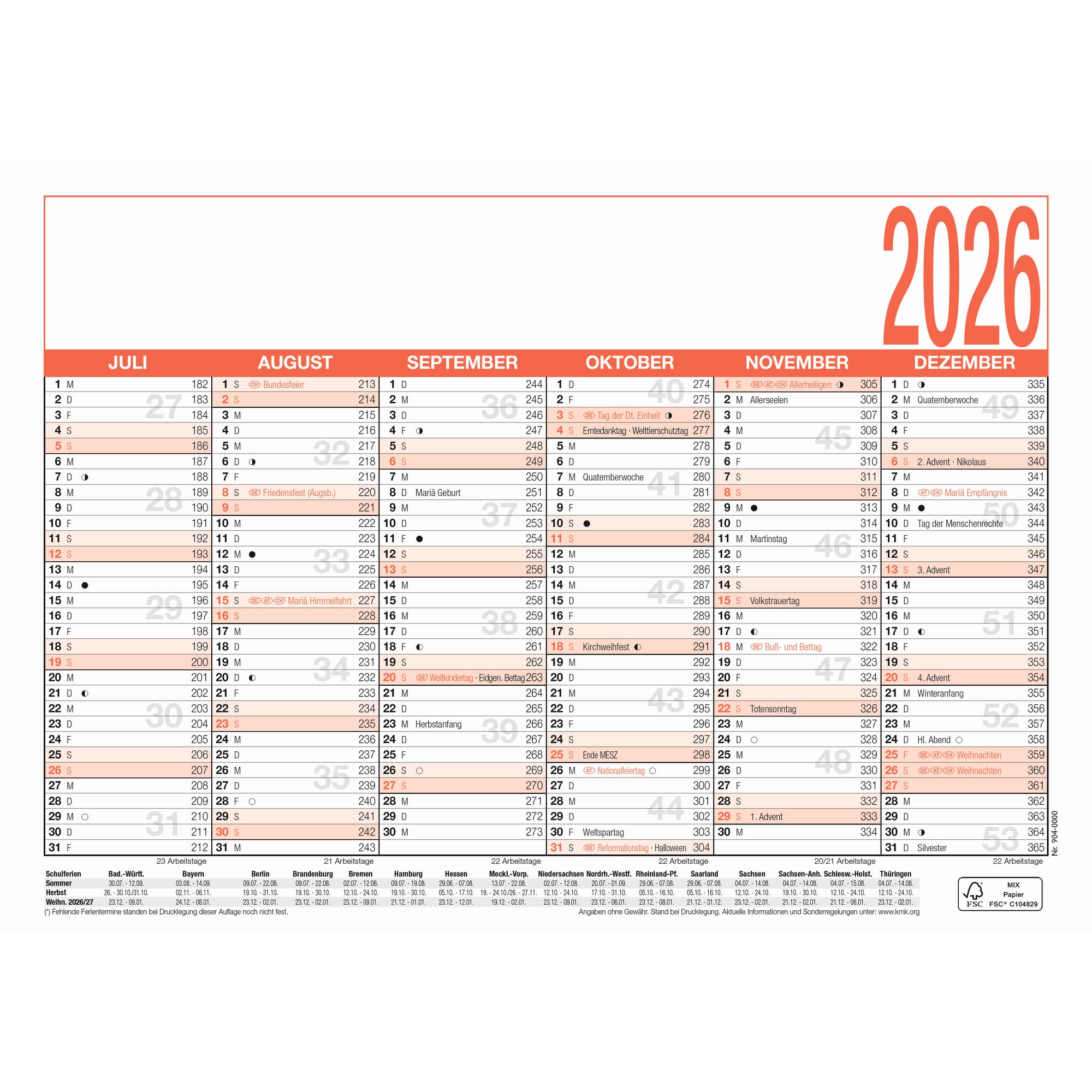 ZETTLER Tafelkalender 904, DIN A5