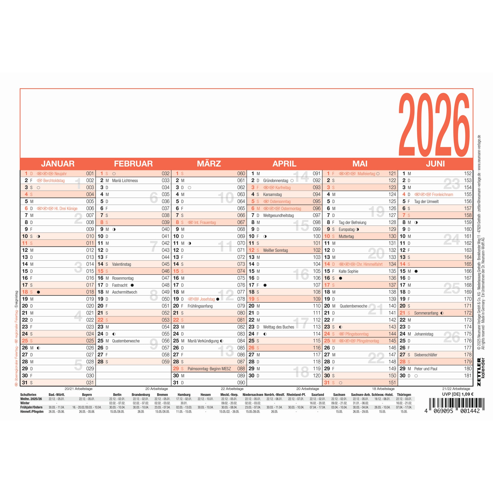 ZETTLER Tafelkalender 904, DIN A5