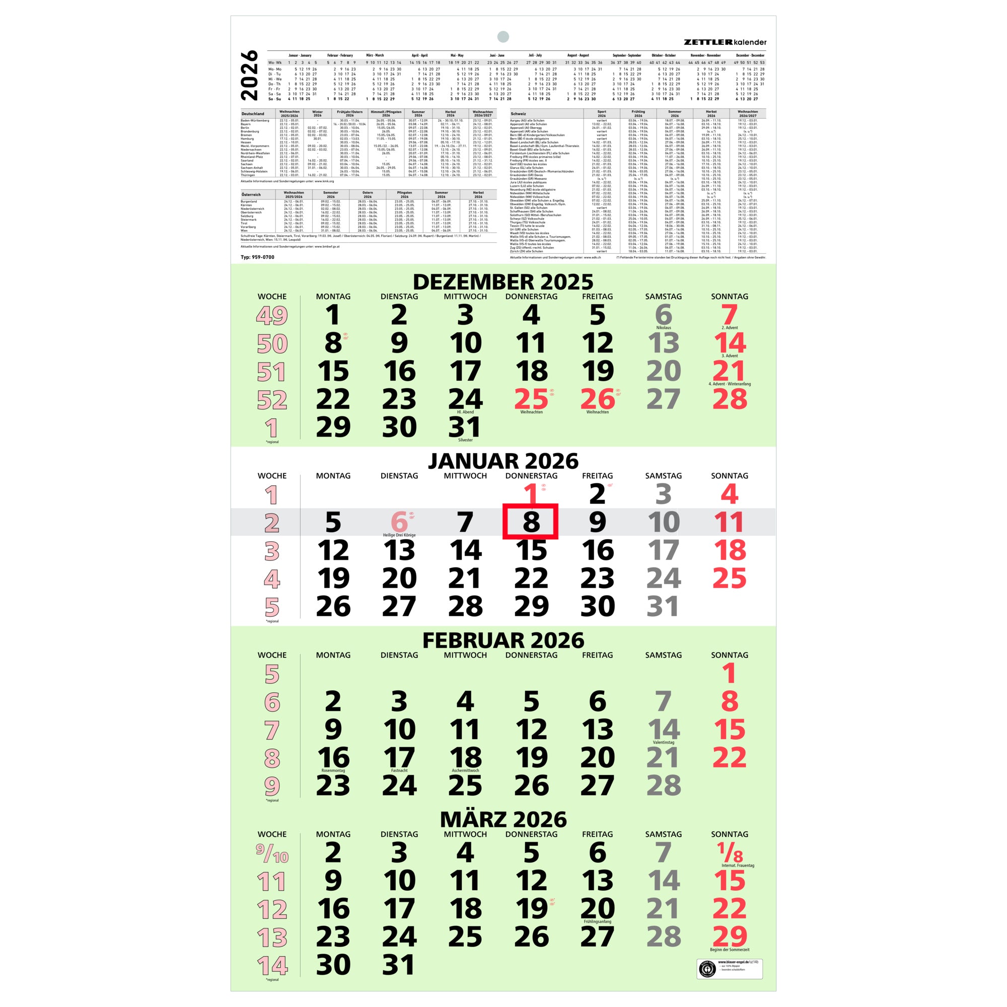 ZETTLER Wandkalender
