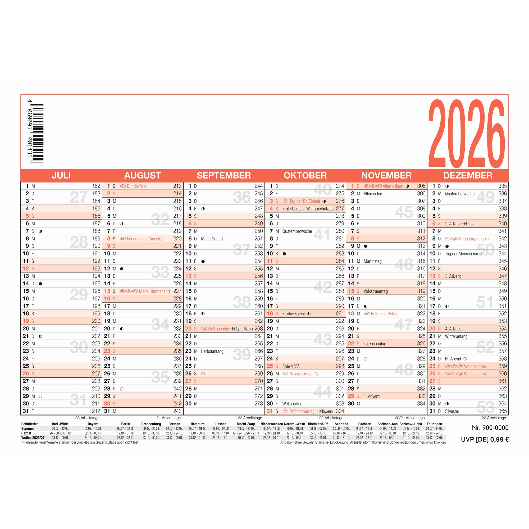 ZETTLER Tafelkalender 900