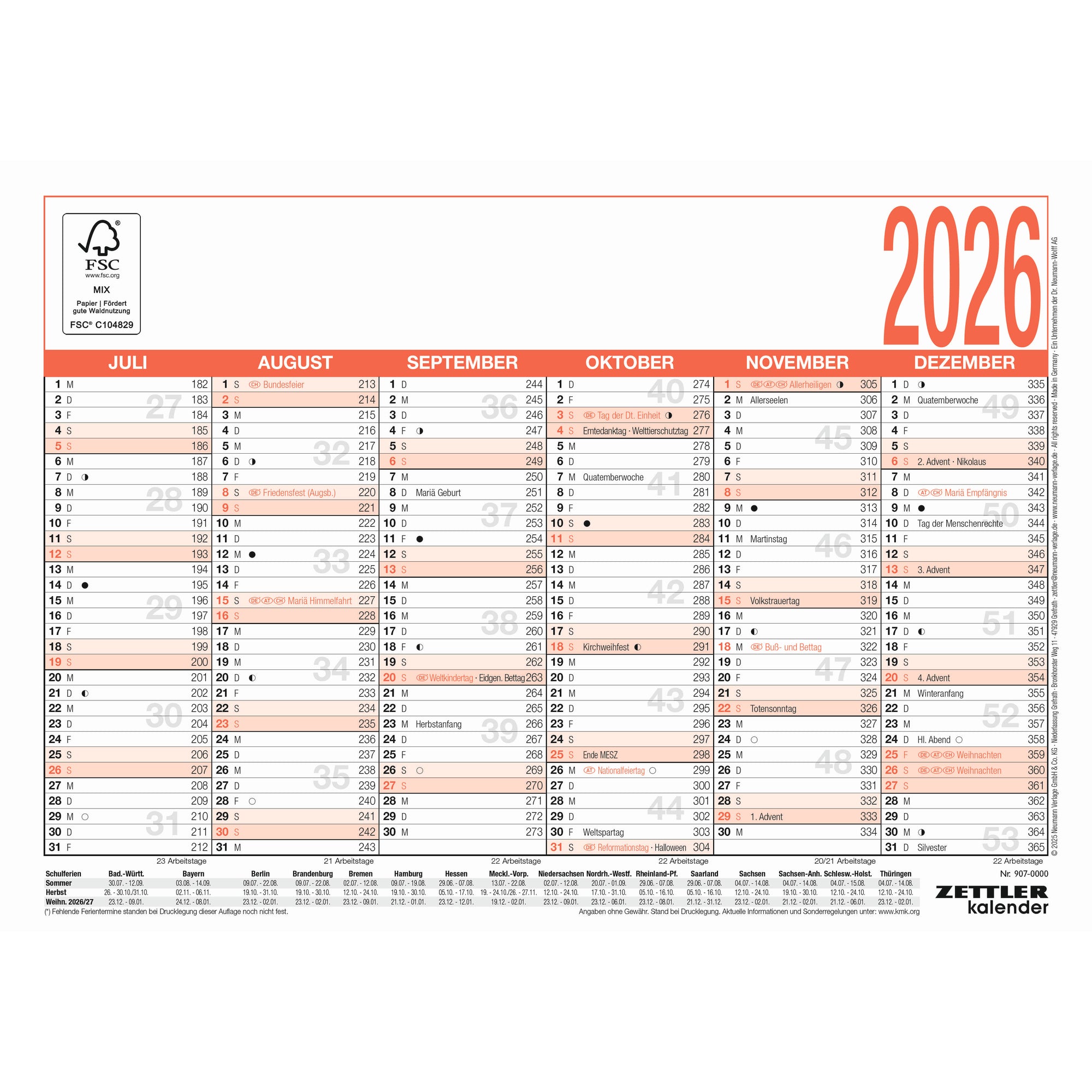 ZETTLER Tafelkalender 907