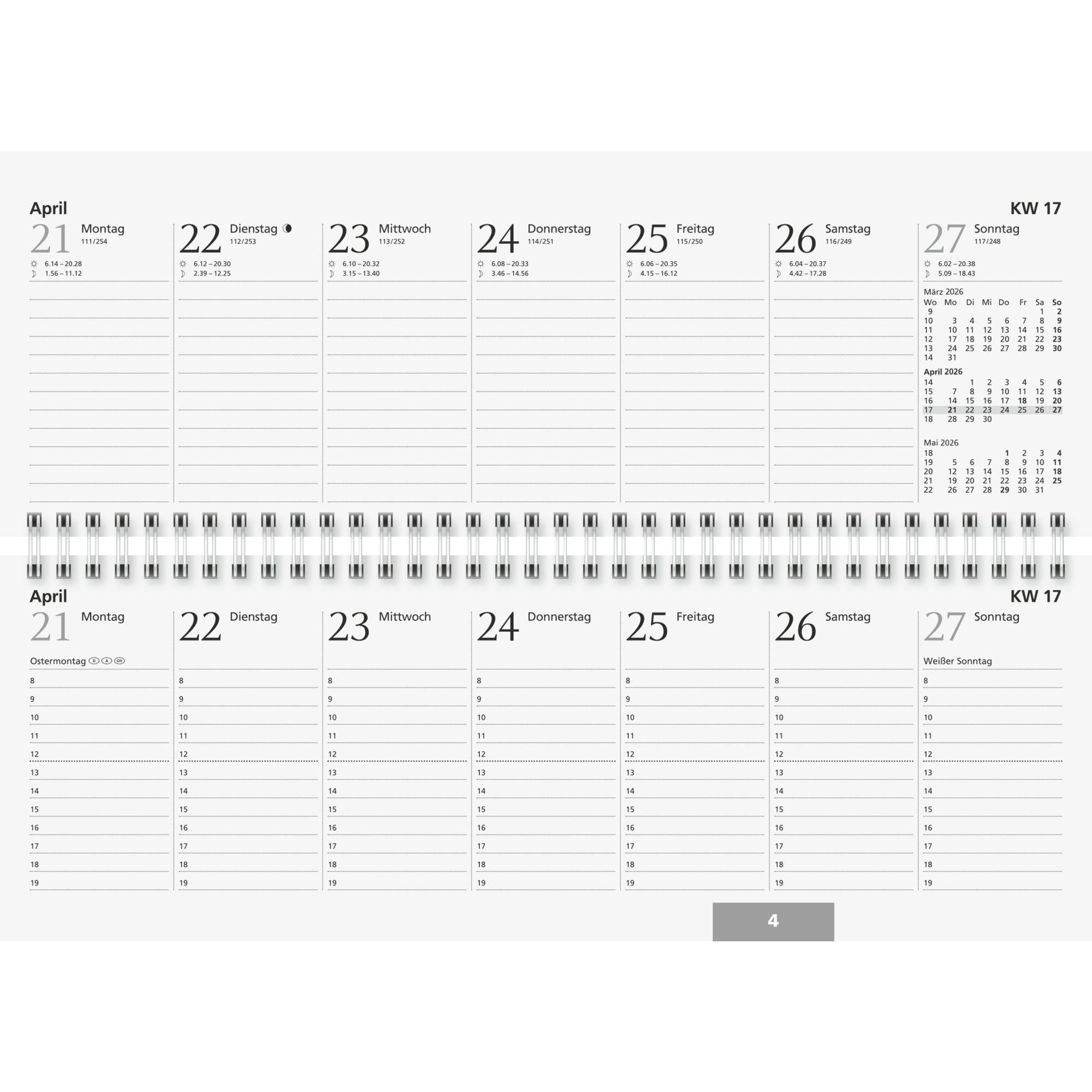 Glocken Querkalender