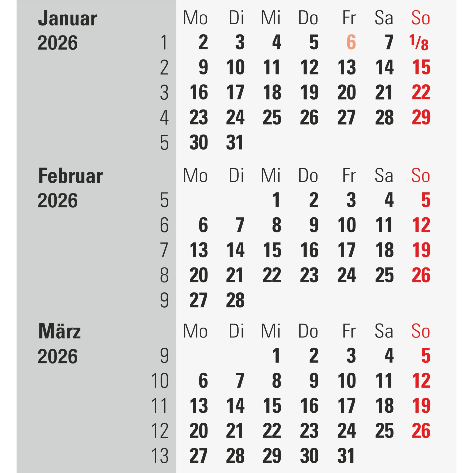 rido/ide Tischkalender