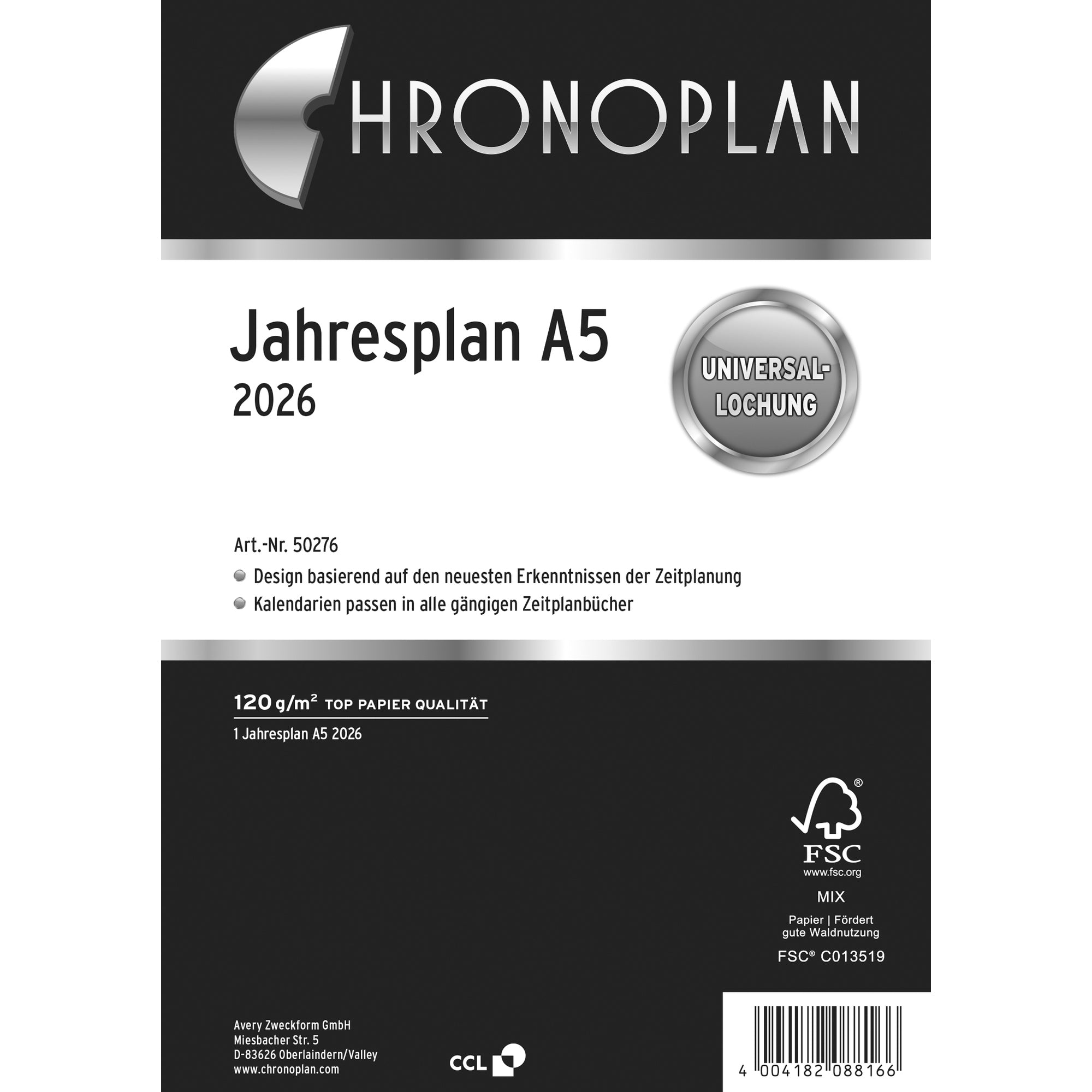 Chronoplan Einlage Kalender, DIN A5