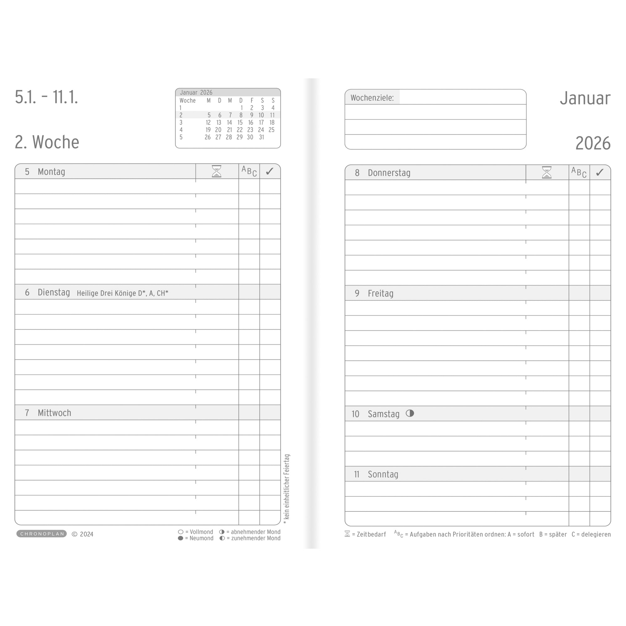 Chronoplan Buchkalender Black Edition
