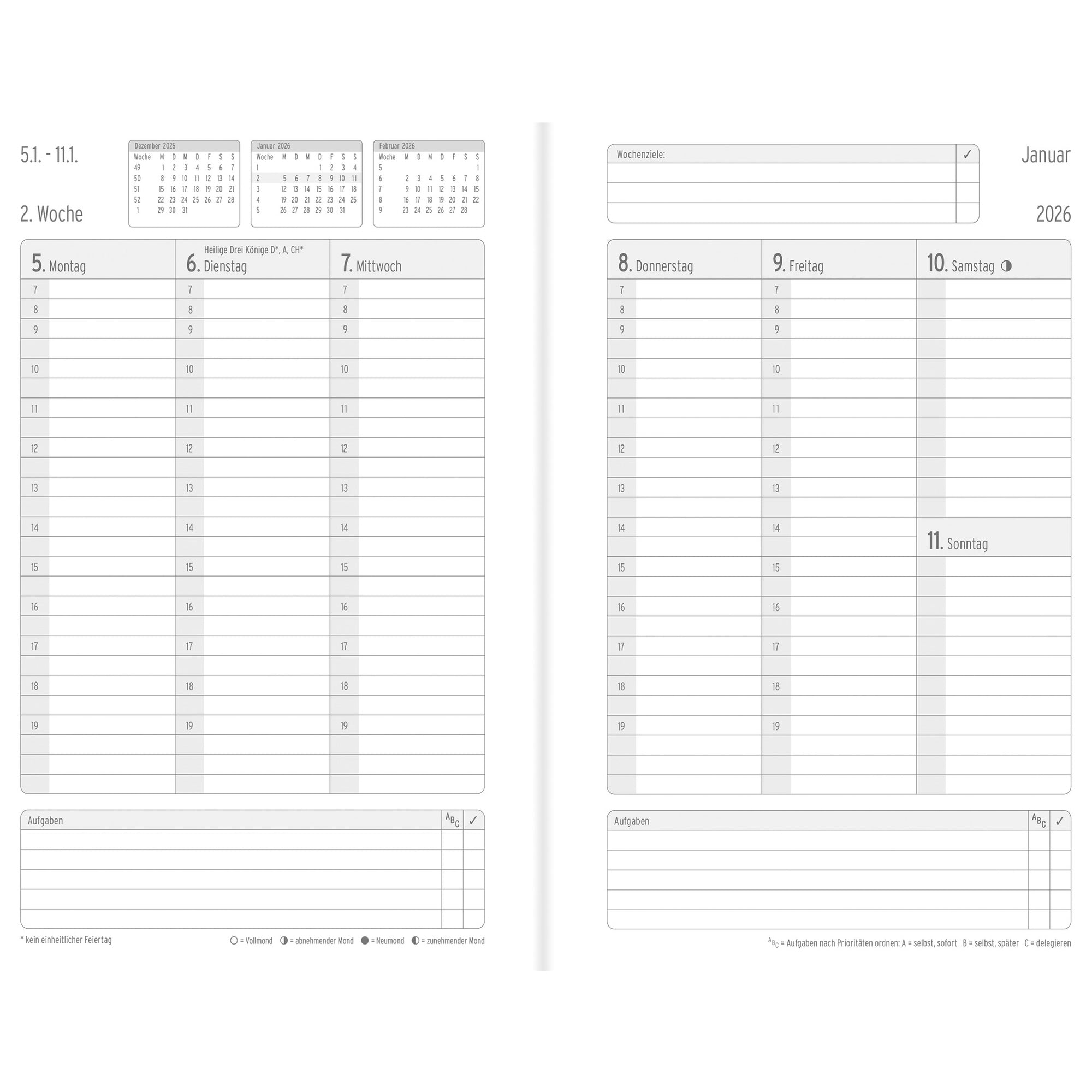 Chronoplan Buchkalender Black Edition, DIN A5