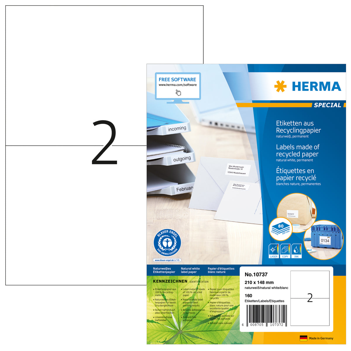 Herma Etikett 210x148mm nws 160St