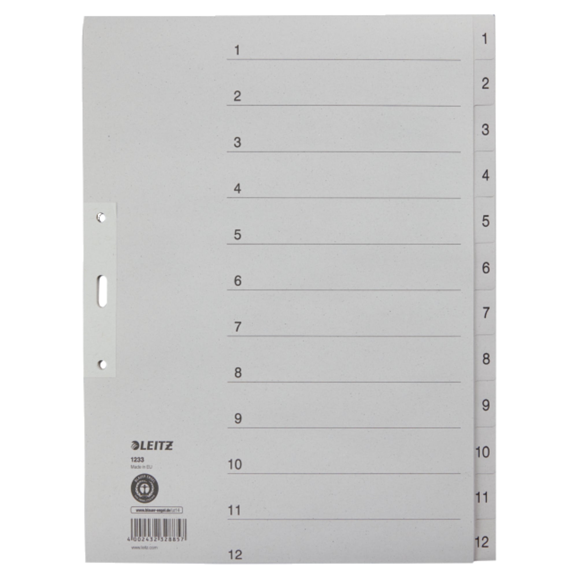 Leitz Zahlenregister, DIN A4, Überbreite