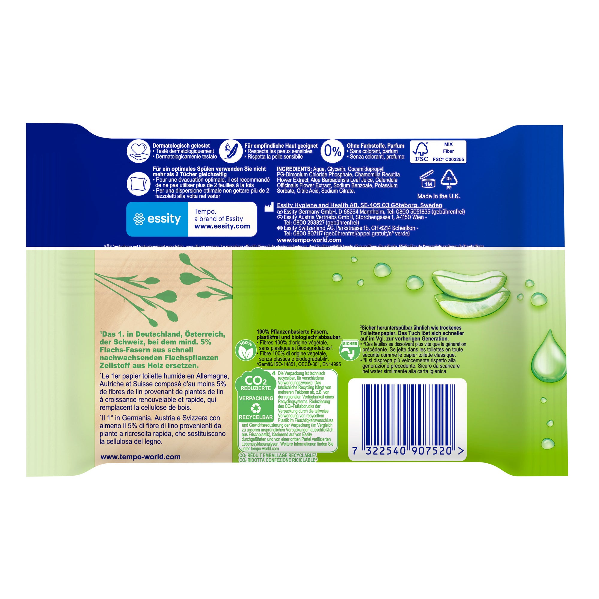 Tempo Feuchtes Toilettenpapier Sanft & Sensitiv