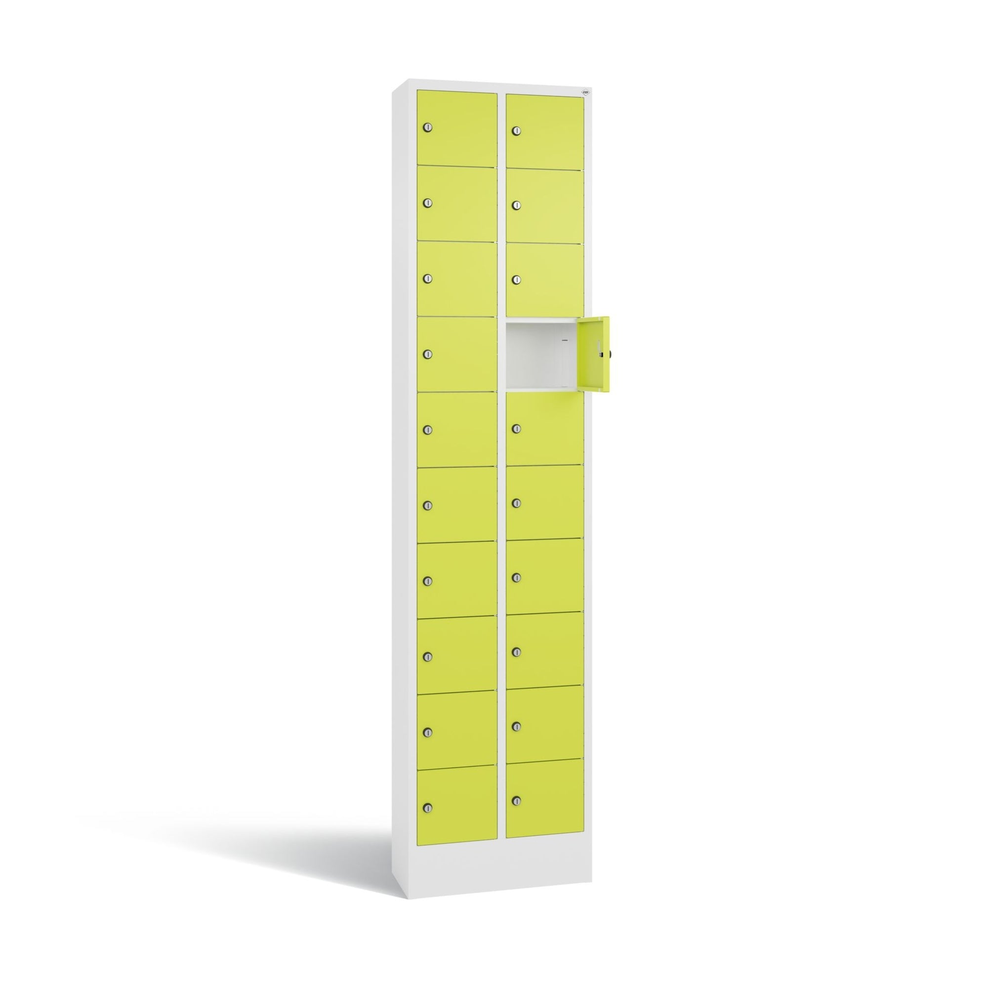 C+P Fachschrank 20Fächer 195x46x20cm ws/clowngn