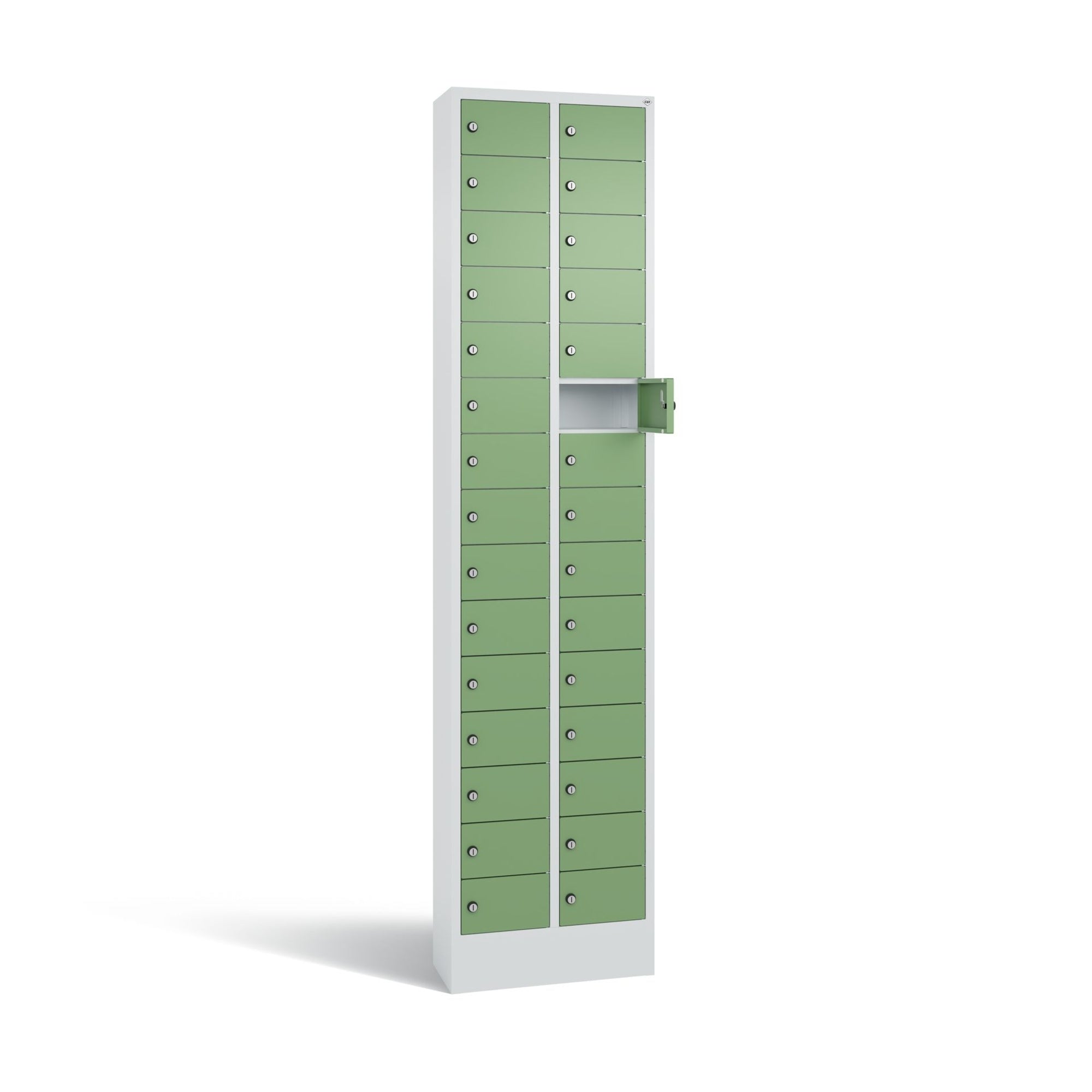 C+P Fachschrank 30Fächer 195x46x20cm lgr/resedagn