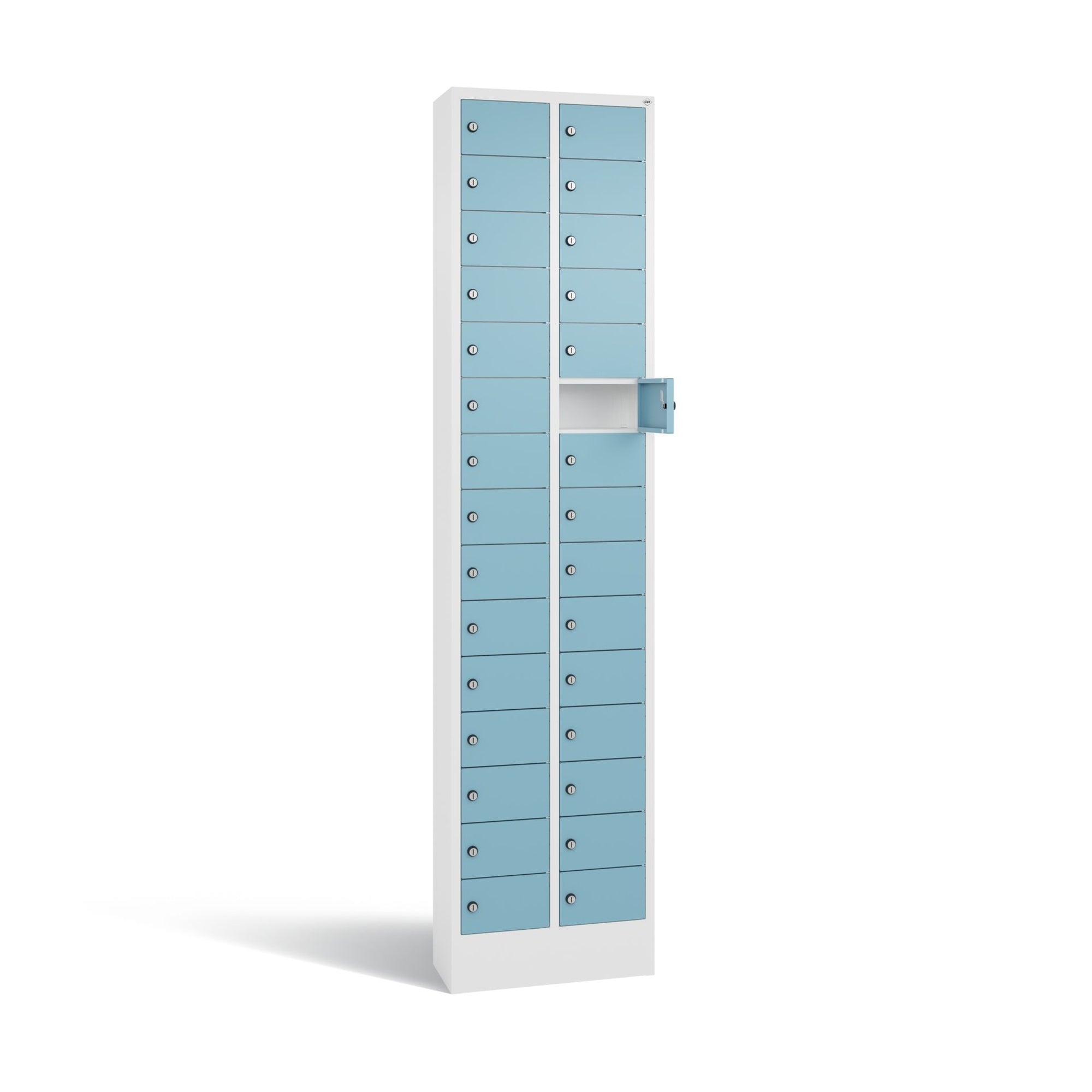 C+P Fachschrank 30Fächer 195x46x20cm ws/architekturbl