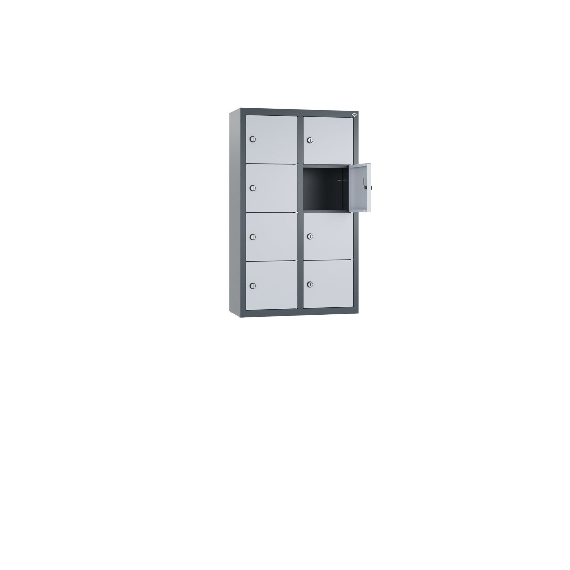 C+P Spind 8Fächer 77x46x20cm an/alu