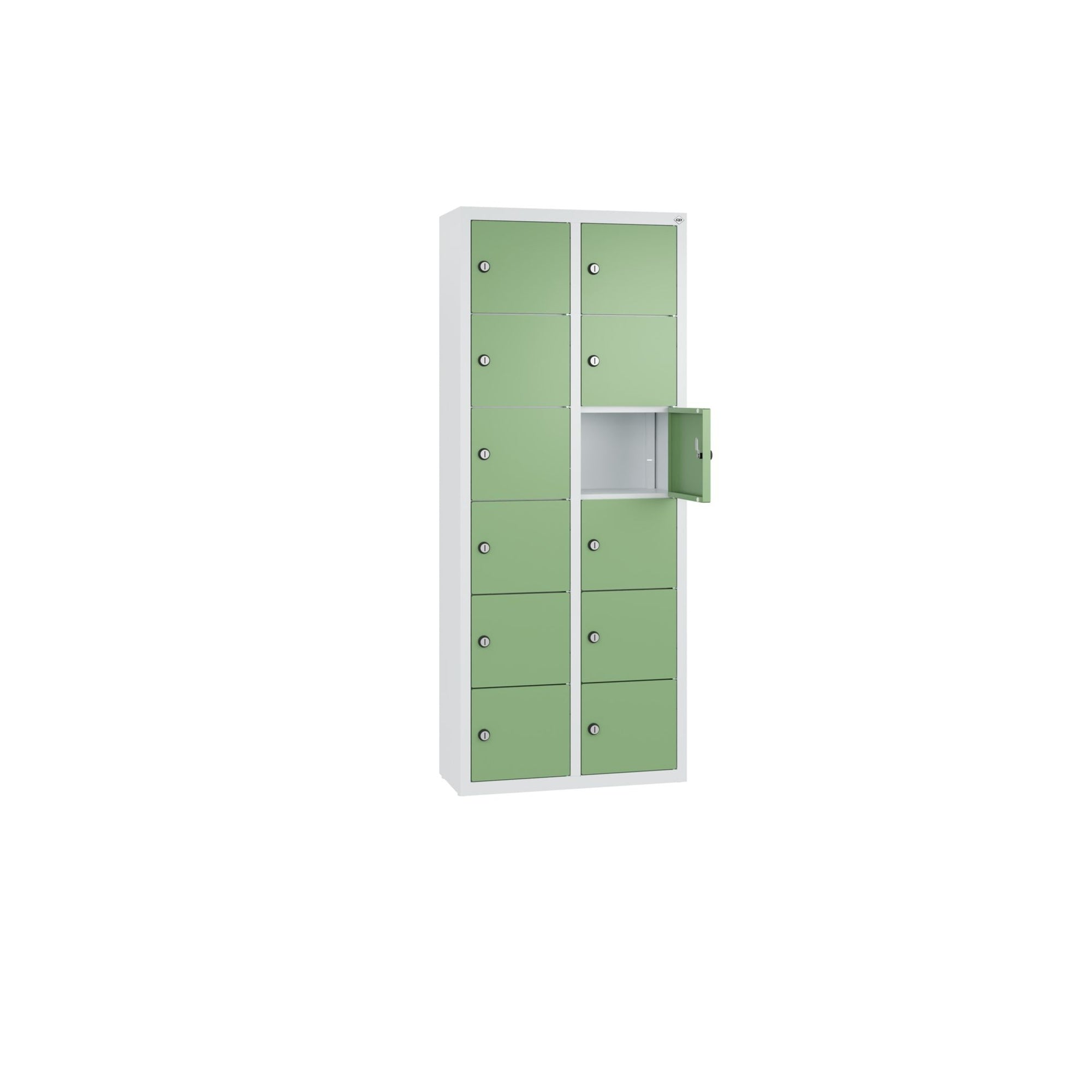 C+P Spind 12Fächer 113x46x20cm lgr/resedagn