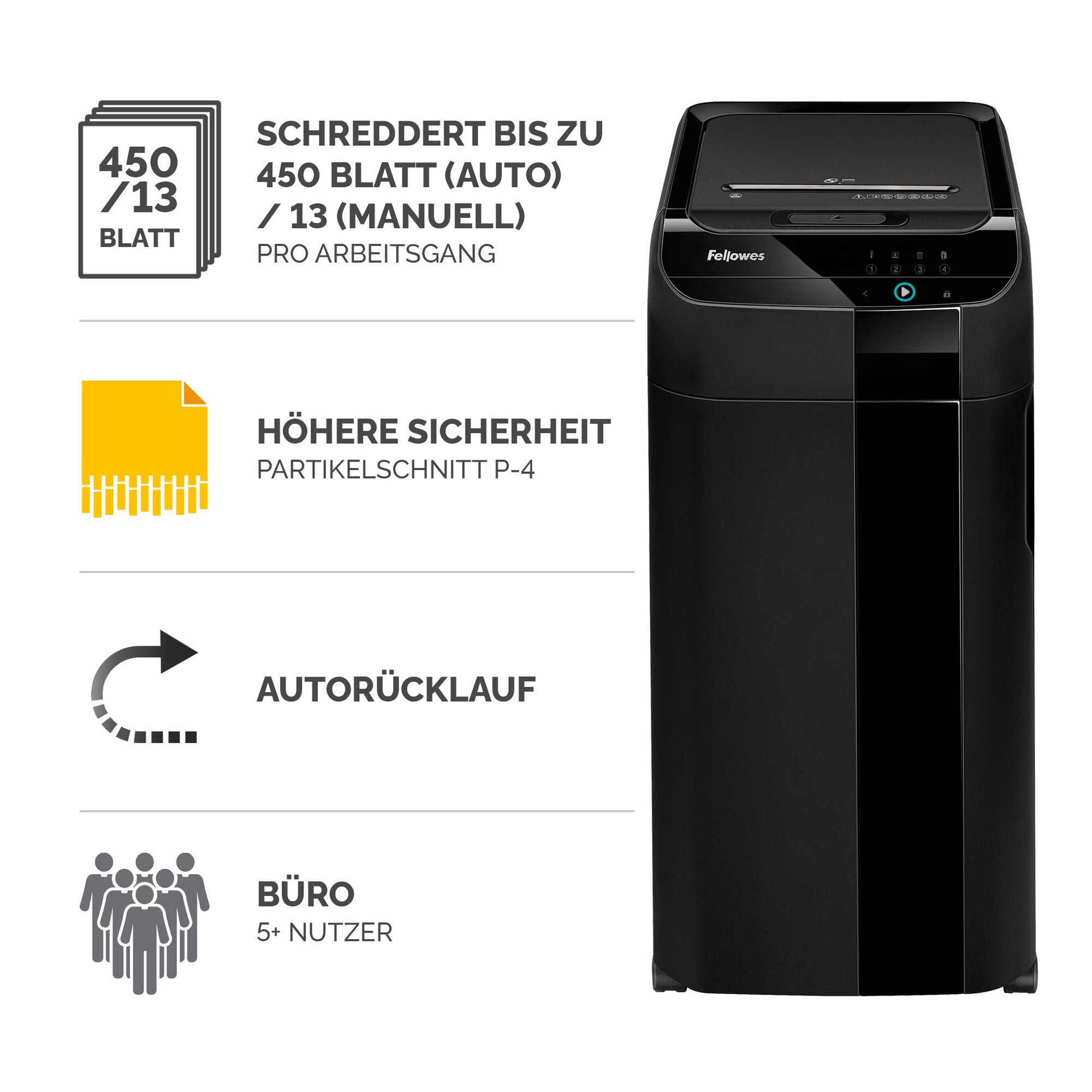 Fellowes Aktenvernichter AutoMaxT 450C AutoFeed